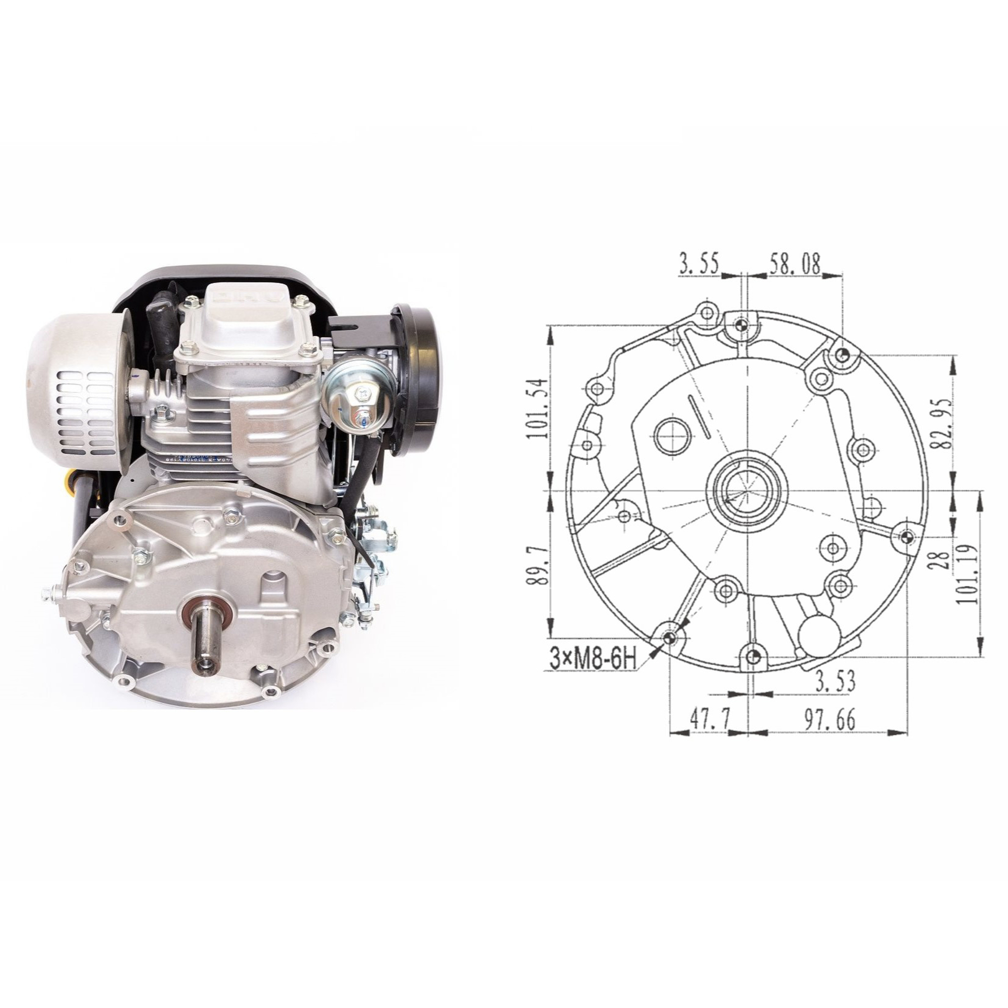 Motor Zongshen XP140A výkon 4,5 PS objem motoru 141 ccm vertikální hřídel