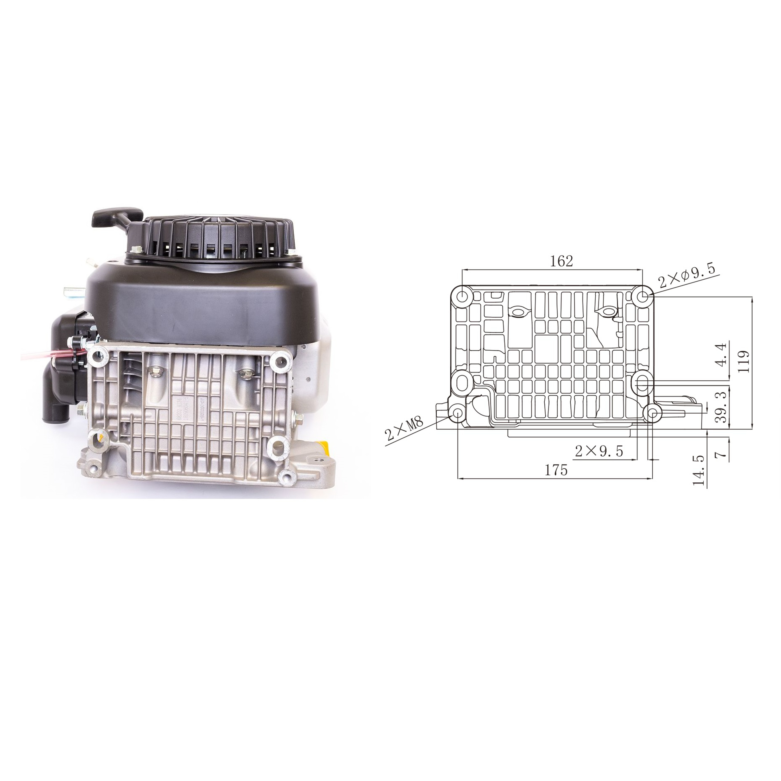 Motor Zongshen NH150H výkon 4,0 PS objem motoru 149 ccm pro vibrační pěchy