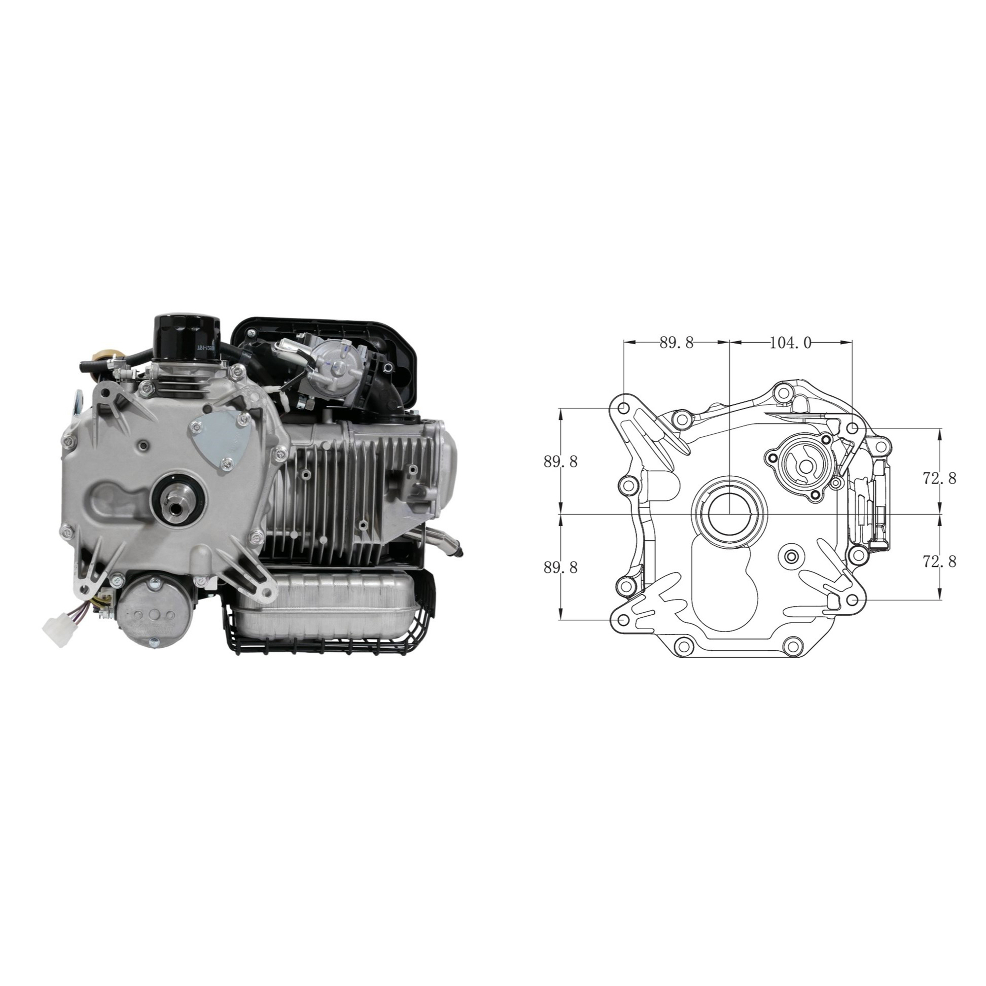 Motor Zongshen XP380A výkon 11,5 PS objem motoru 382 ccm vertikální hřídel