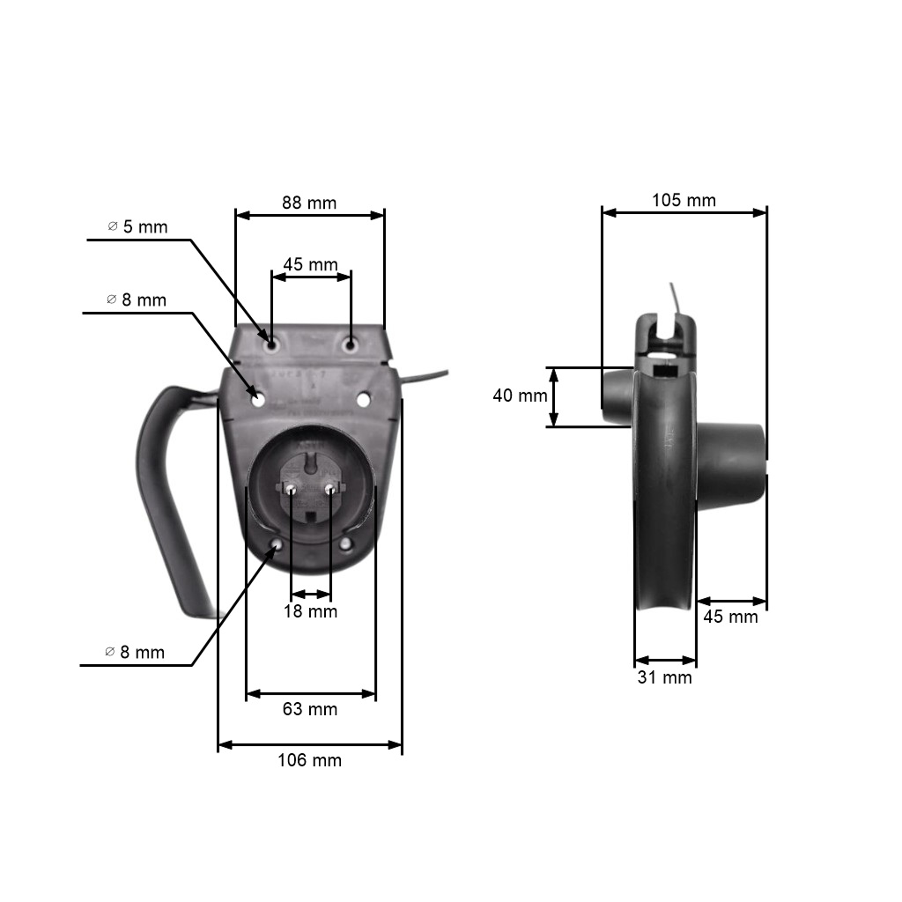 Univerzální vypínač elektrických sekaček a vertikutátorů (kabel 130cm)