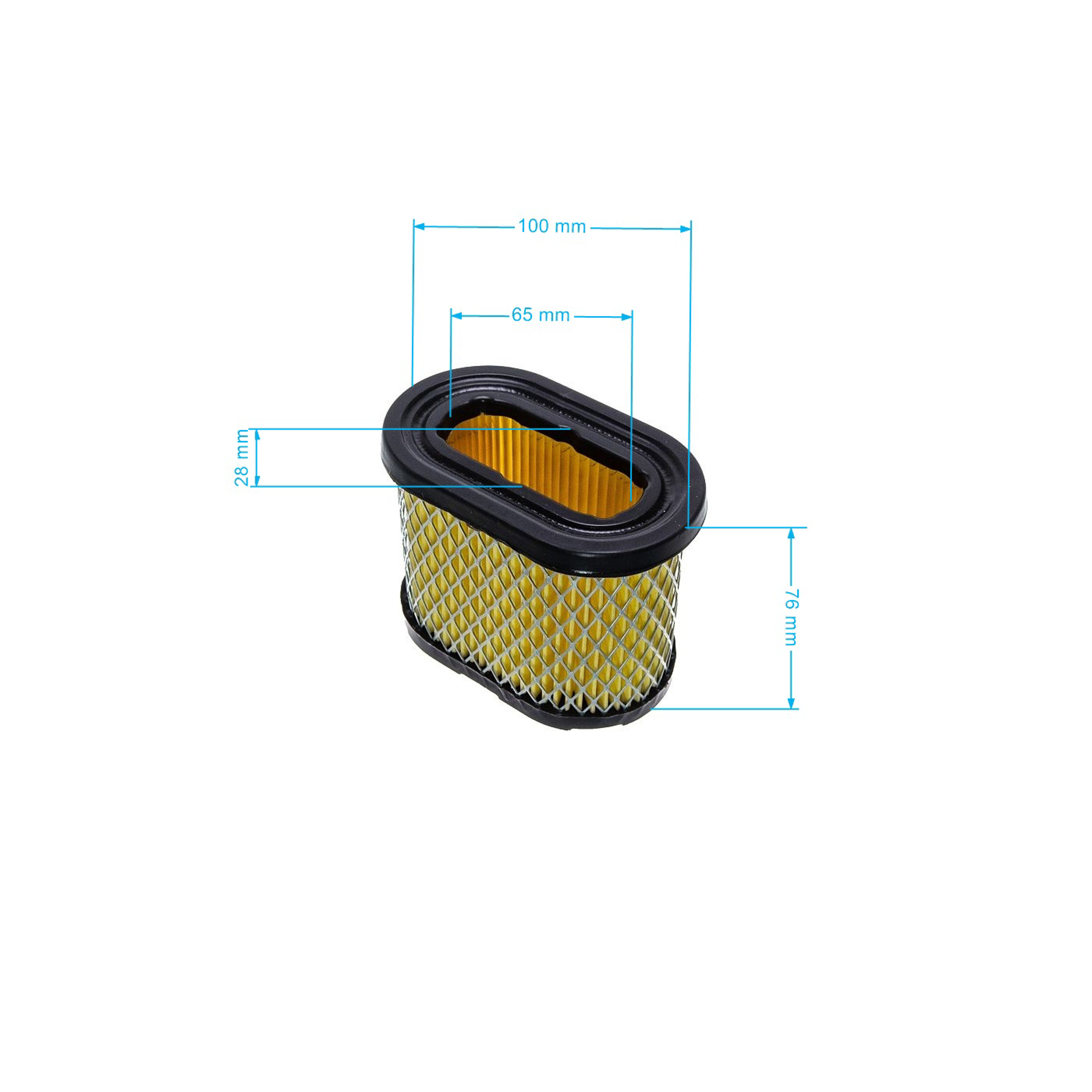 Vzduchový filtr 101 mm x 60 mm x 83 mm pro motory Briggs & Stratton Intek Pro výkon 5,5 PS - 6,5 PS (OEM 498596 690106)