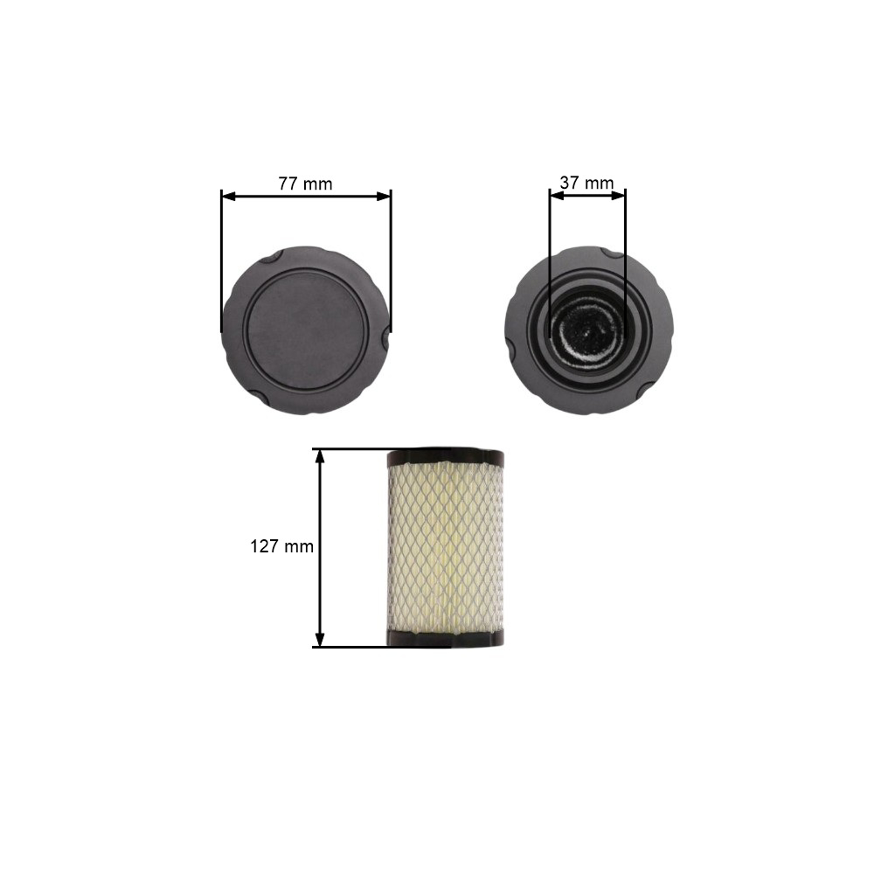 Vzduchový filtr pro motory Briggs & Stratton Intek Powerbuilt Intek OHV výkon 13,5 PS - 19,5 PS (OEM 796031 590825 591334 594201)