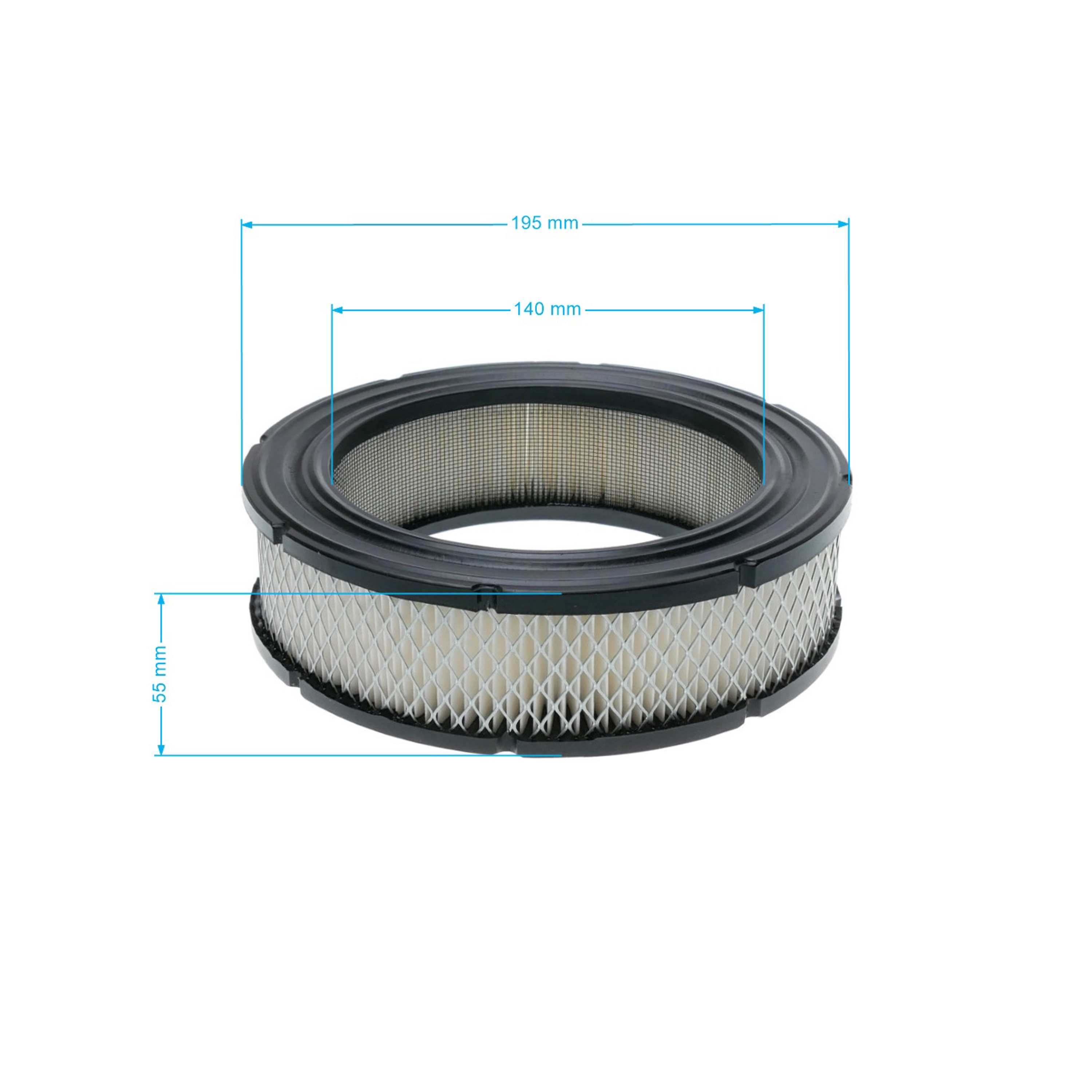 Vzduchový filtr 200 mm x 140 mm x 55 mm pro motory Briggs & Stratton Vanguard V-Twin Serie 35 38 54 61 (OEM 4232 692519 652519 806232)