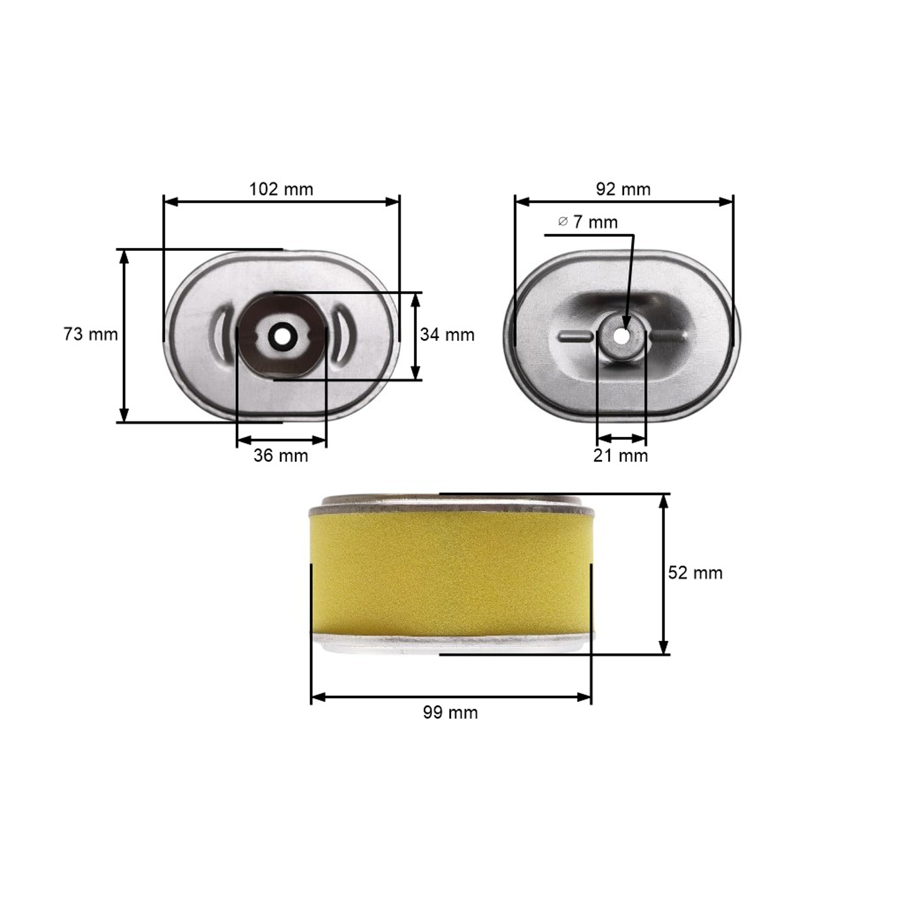 Vzduchový filtr pro motory Honda GX110 GX120 (OEM 17210ZE0821)