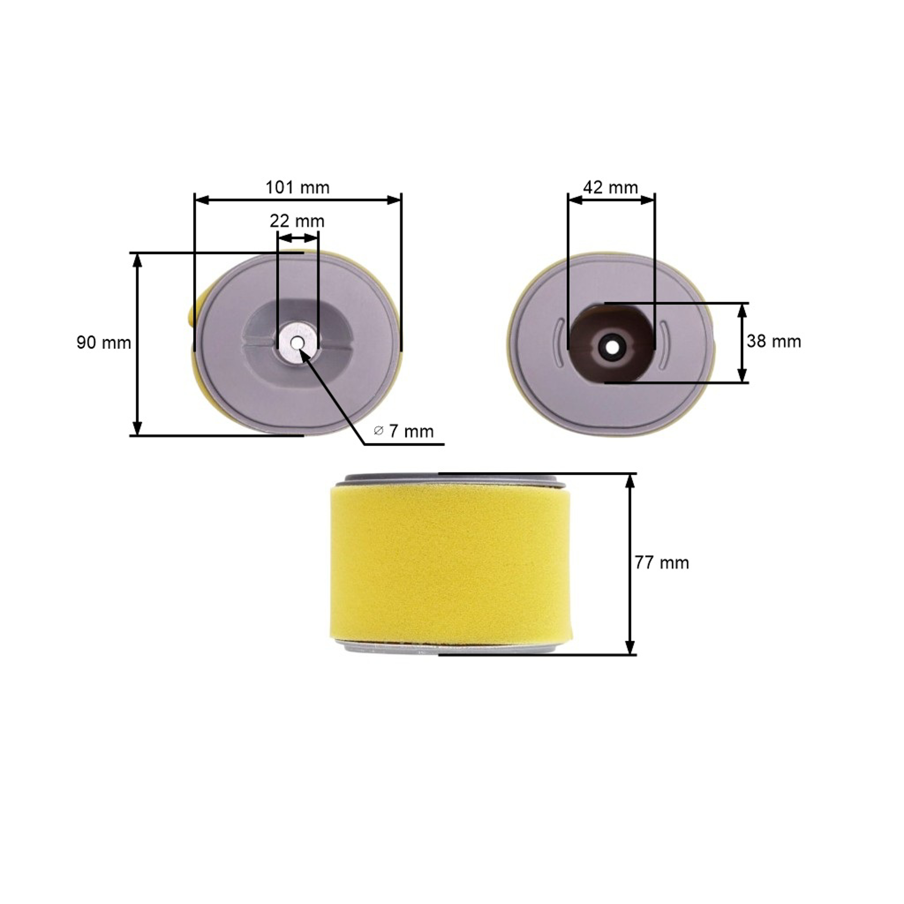 Vzduchový filtr pro motory Honda GX240 GX270 výkon 8,0 PS - 9,0 PS (OEM 17210ZE2822 17210-ZE2-505 17210-ZE2-822 17210-ZE2-515)