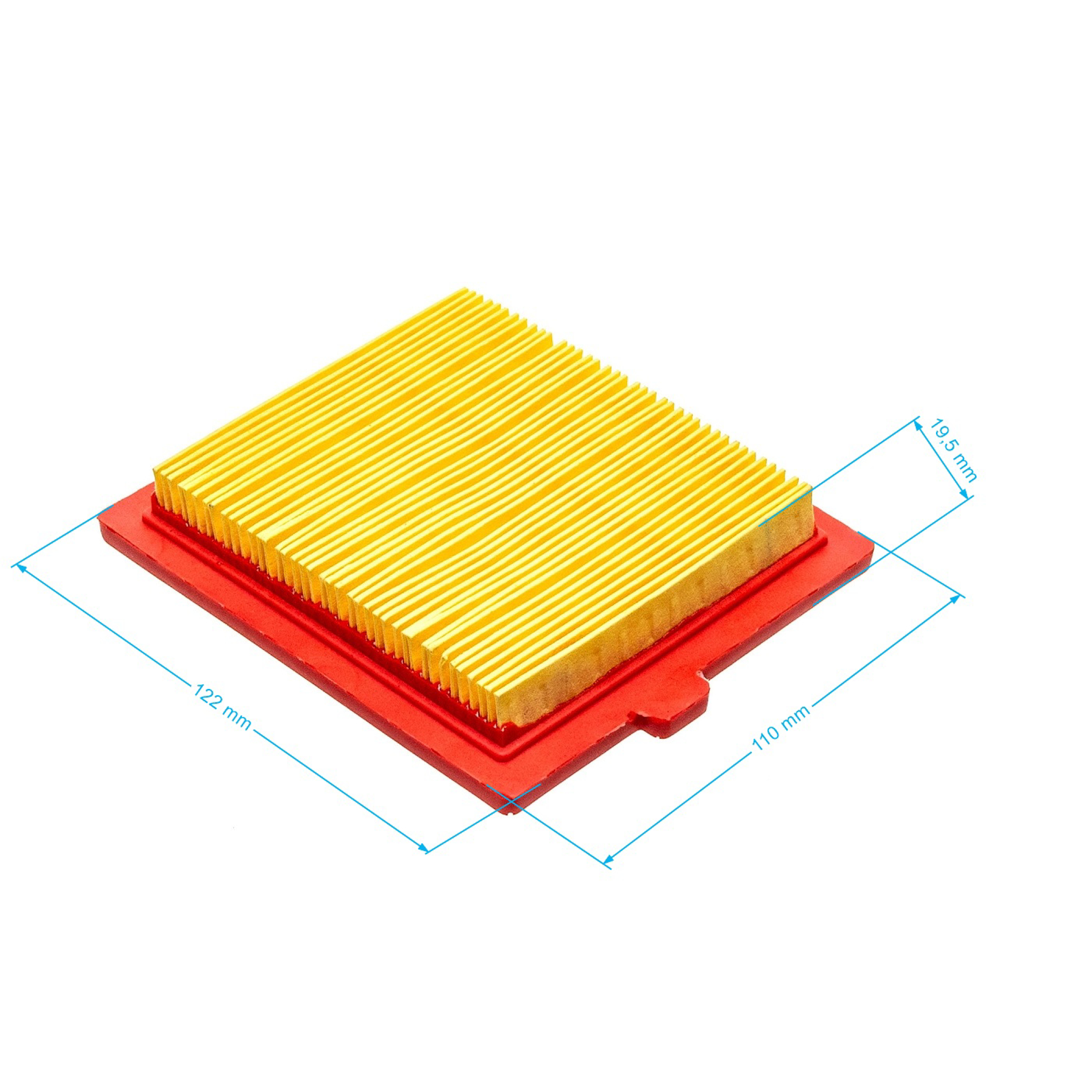 Vzduchový filtr 122 mm x 109 mm x 20 mm pro motory GGP Stiga Castelgarden (OEM 18550147/0 1111-9169-01)