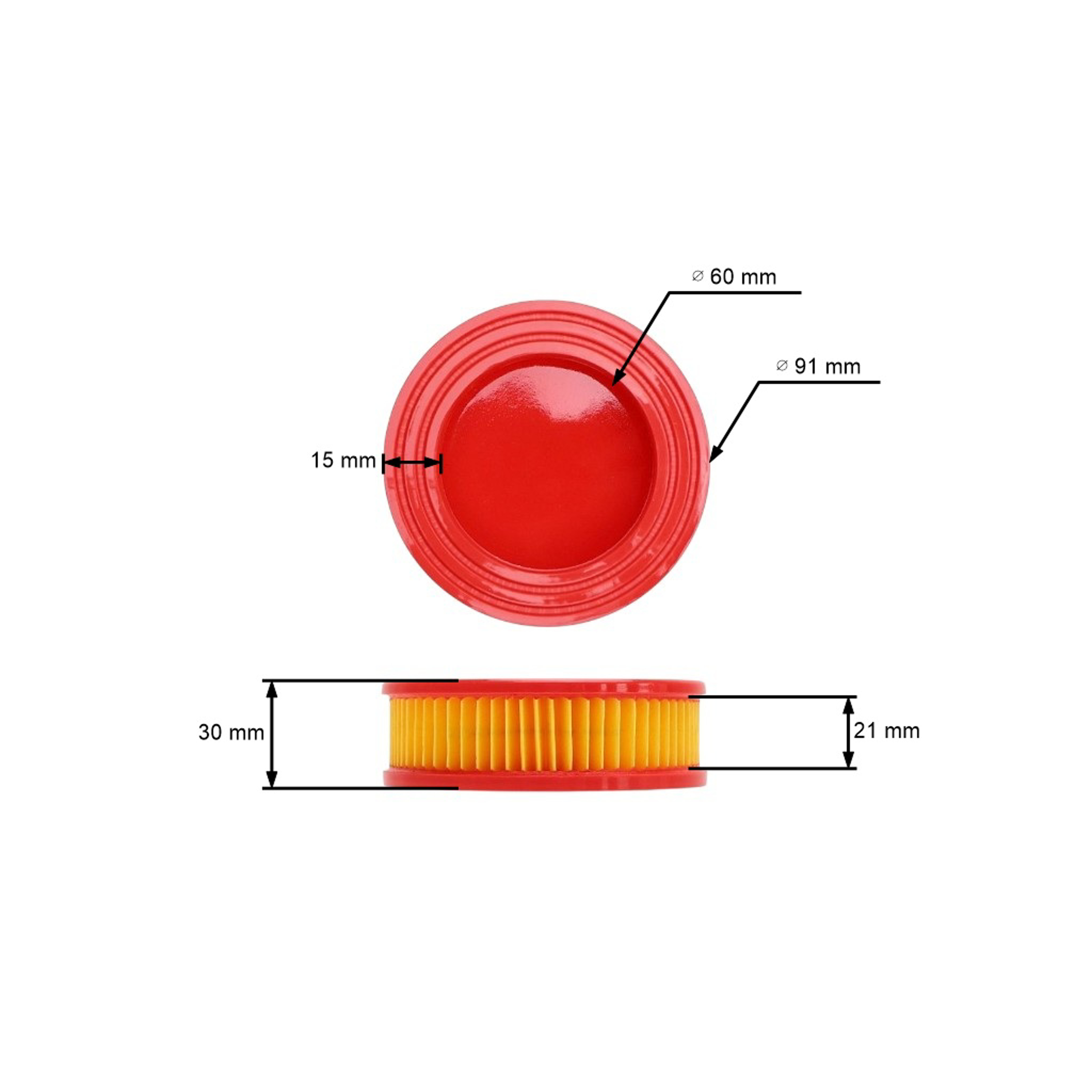 Vzduchový filtr 91 mm x 59 mm x 30 mm pro motory MTD 5T65 RH RHA (OEM 751-14628)
