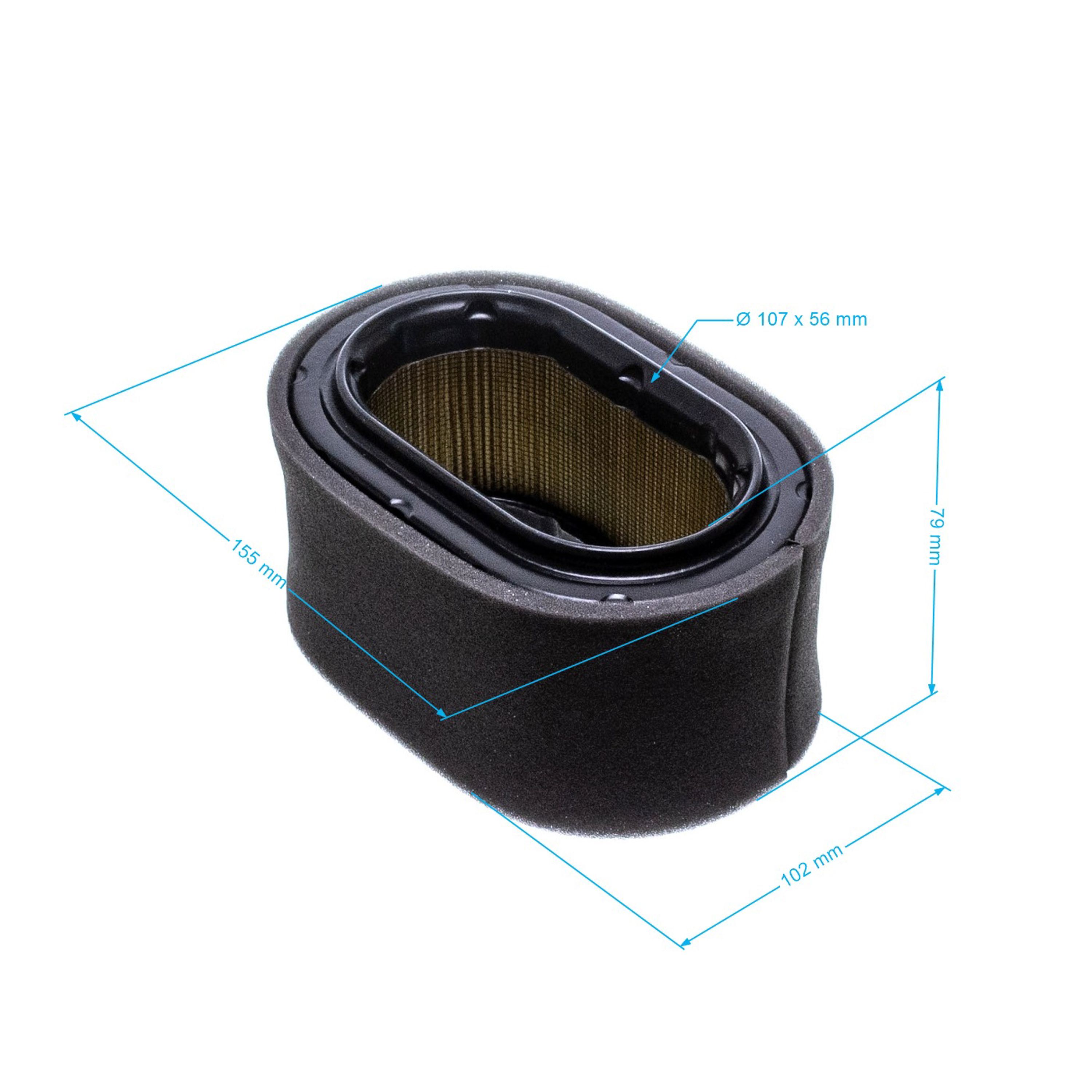 Vzduchový filtr 143 mm x 93 mm x 81 mm pro modely Wacker BS 500 500S 600 600S 650 700 720 (OEM 0114792-219 114792)