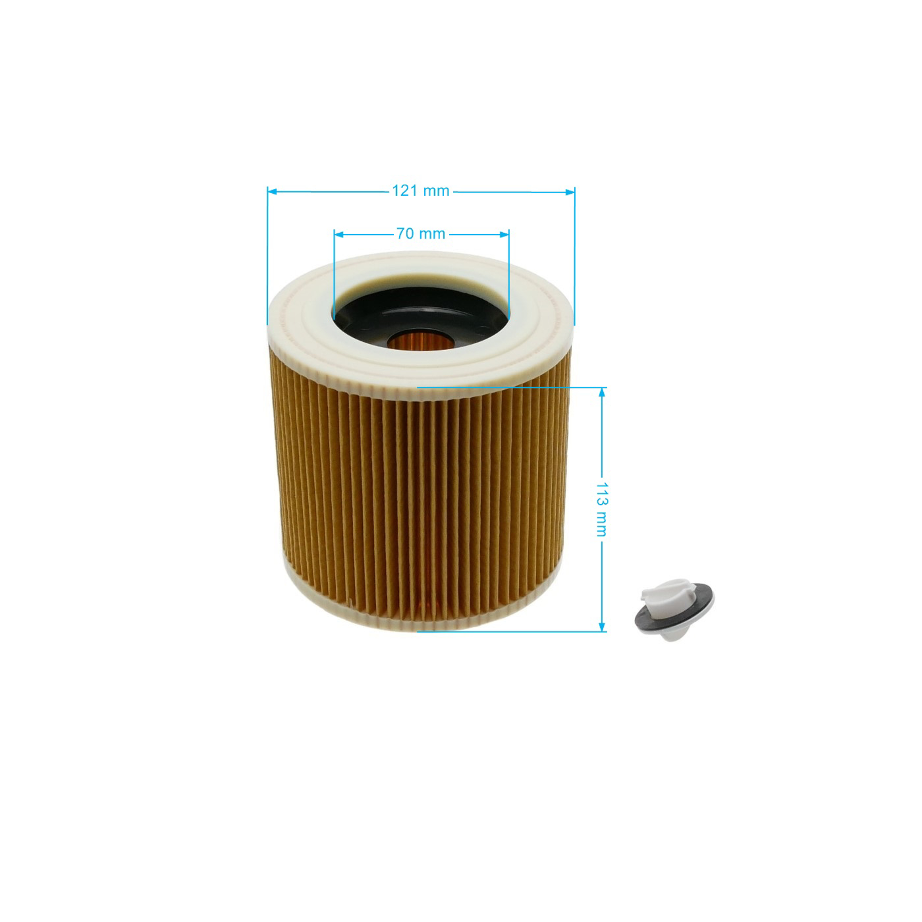 Vzduchový filtr 119 mm x 114 mm x 80 mm pro motory Karcher (OEM 6.414-552.0)