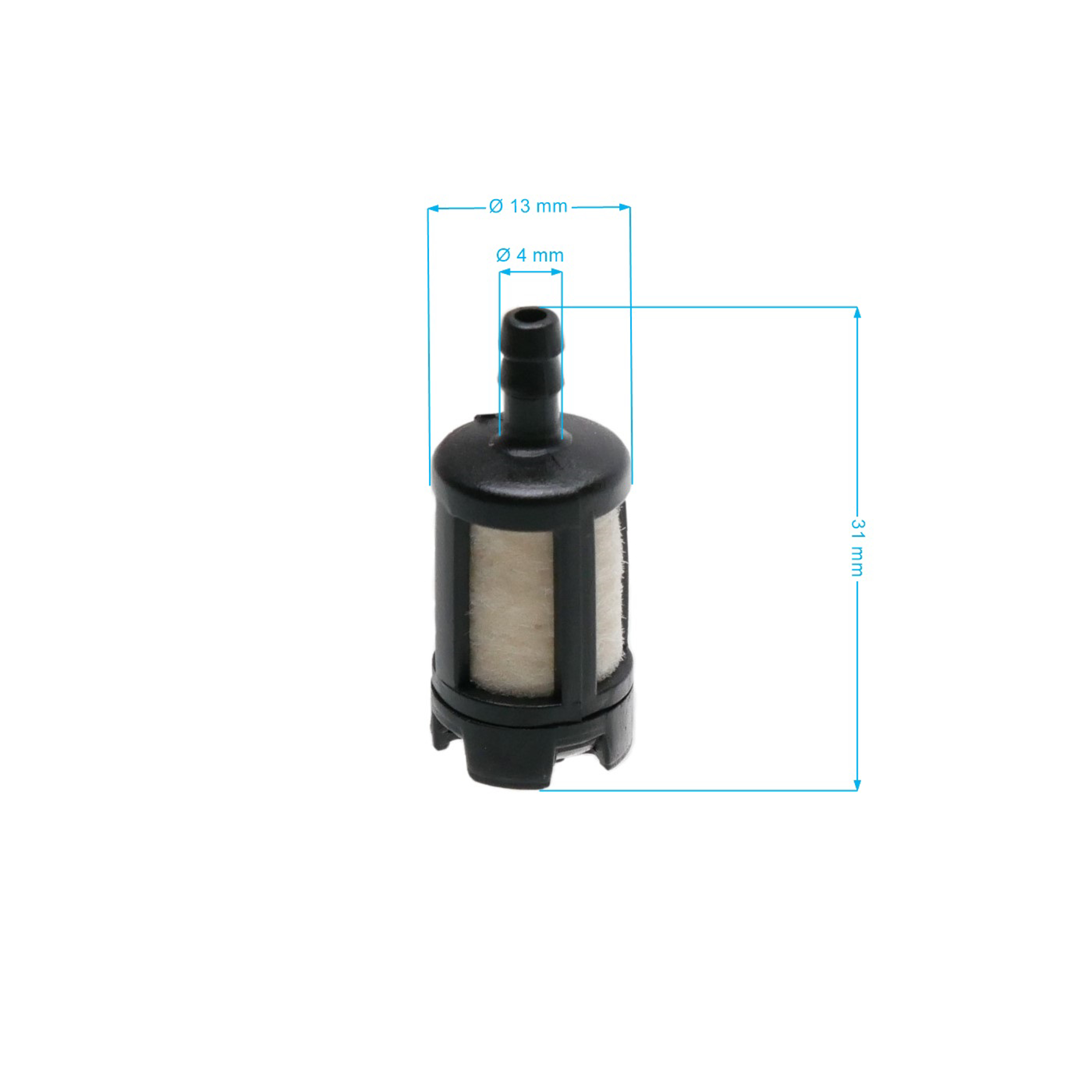 Palivový filtr pro motorové pily a křovinořezy Husqvarna 36 136 142 236 125R Jonsered 2040 CS2137 CS2238 BC2128 2036 Flymo XLT250 Partner 351 370 (OEM 530095646)