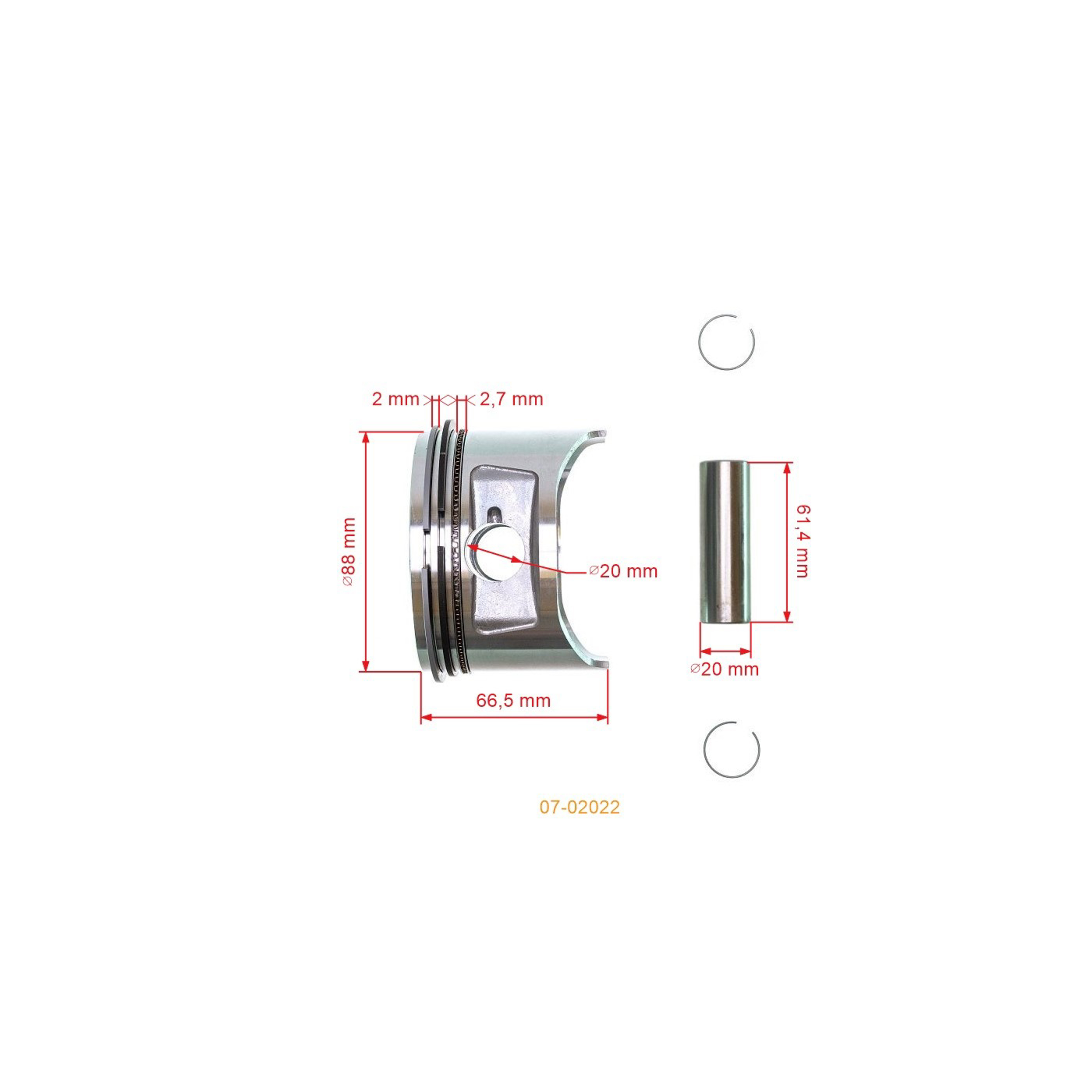 Kompletní píst pro motory Honda GX390 88 mm (OEM 13101ZF6000)
