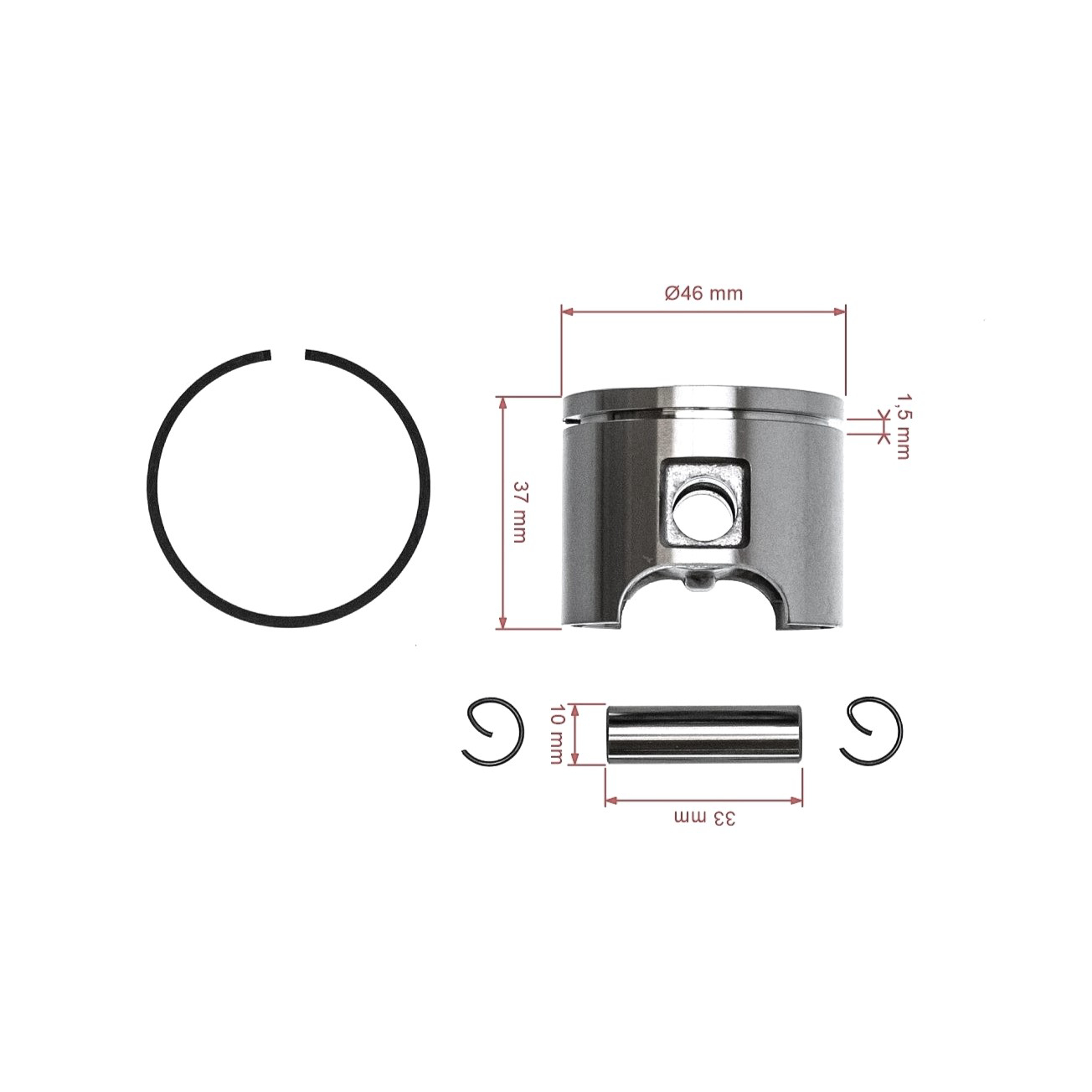 Kompletní píst pro motorové pily Husqvarna 55 55 Rancher 46 mm (OEM 503169171)