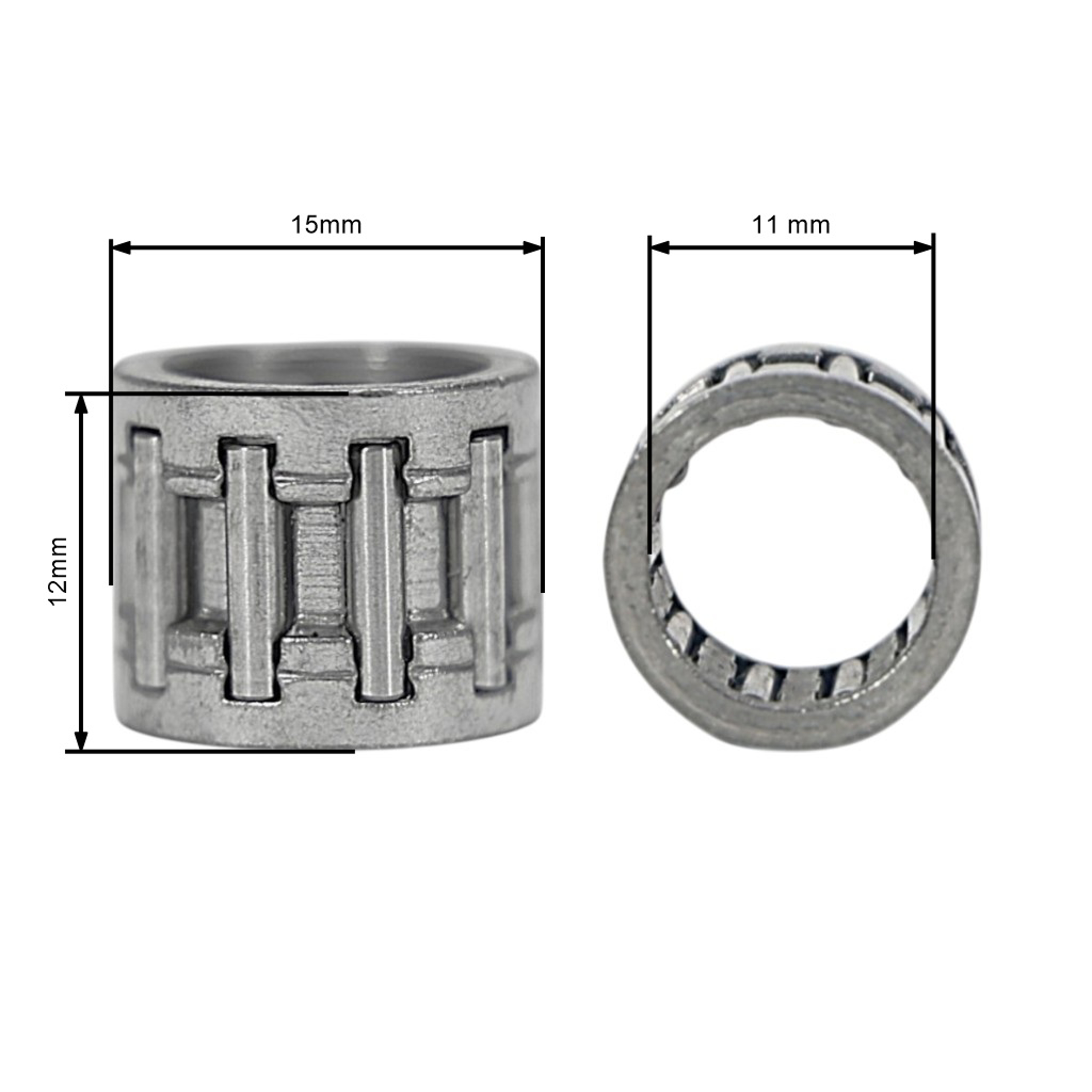 Jehlové ojniční ložisko 12 mm x 14 mm x 11 mm pro čínské motorové pily 45 ccm 52 ccm 58 ccm Bizon Harder Nac Steel
