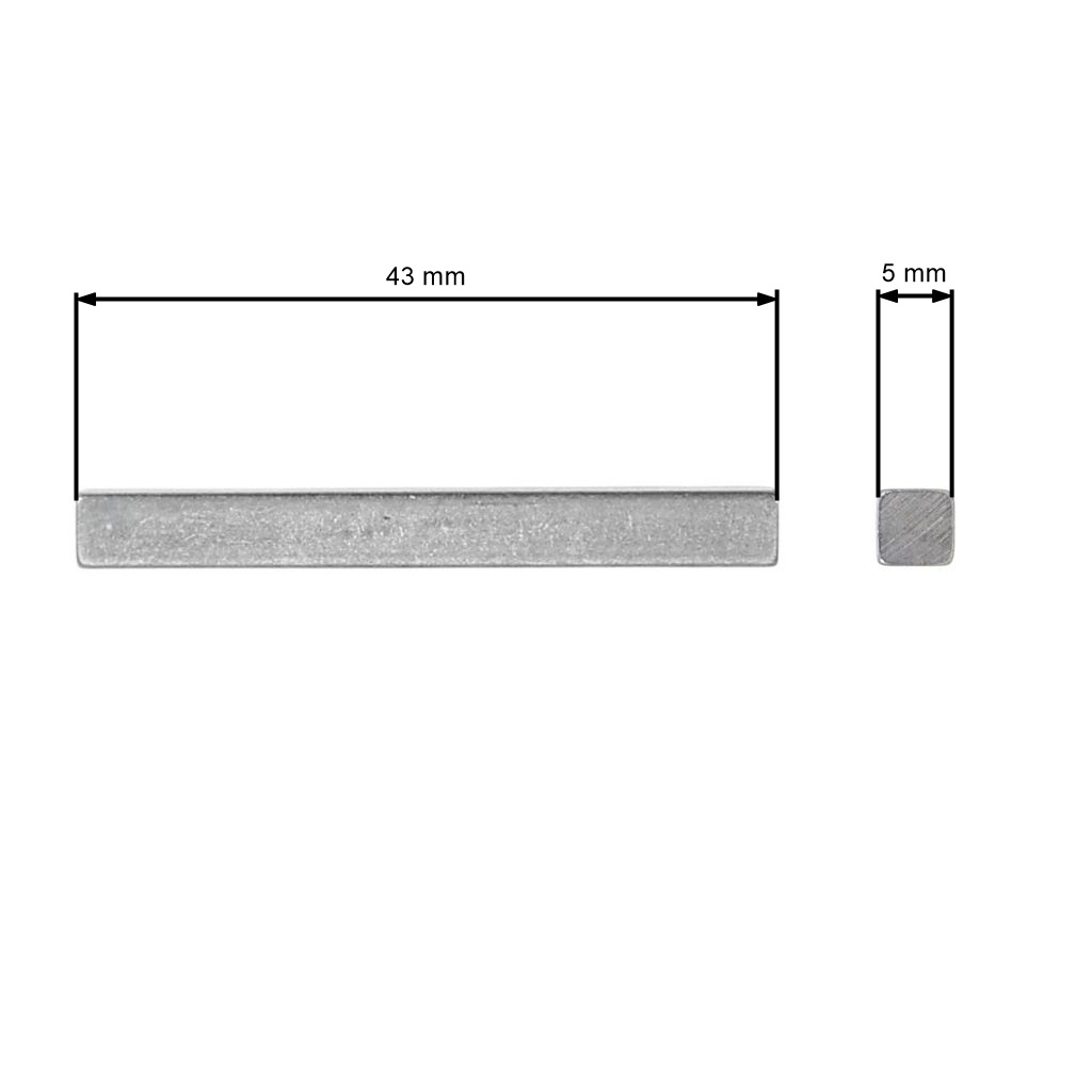 Klínek magneta 4,8 x 4,8 x 43 mm pro motory Loncin G200F LC1P65FE LC1P70FA (OEM 380620031-0001 380620030-0001)