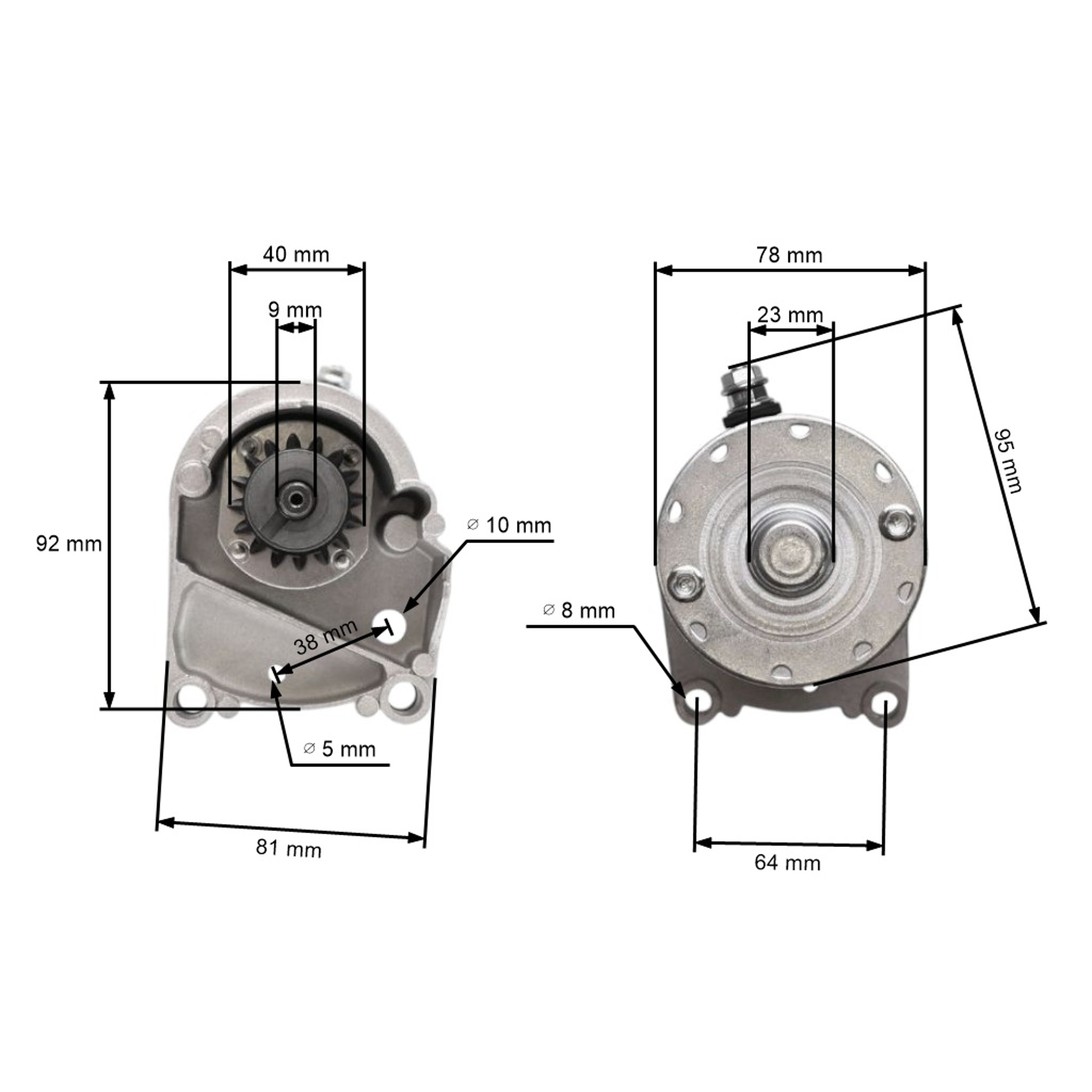 Elektický startér pro motory Briggs & Stratton Cub Cadet John Deere V Twin 14,0 PS 16,0 PS 18,0 PS (OEM 393017 394674 394808 497596 399928 495100)