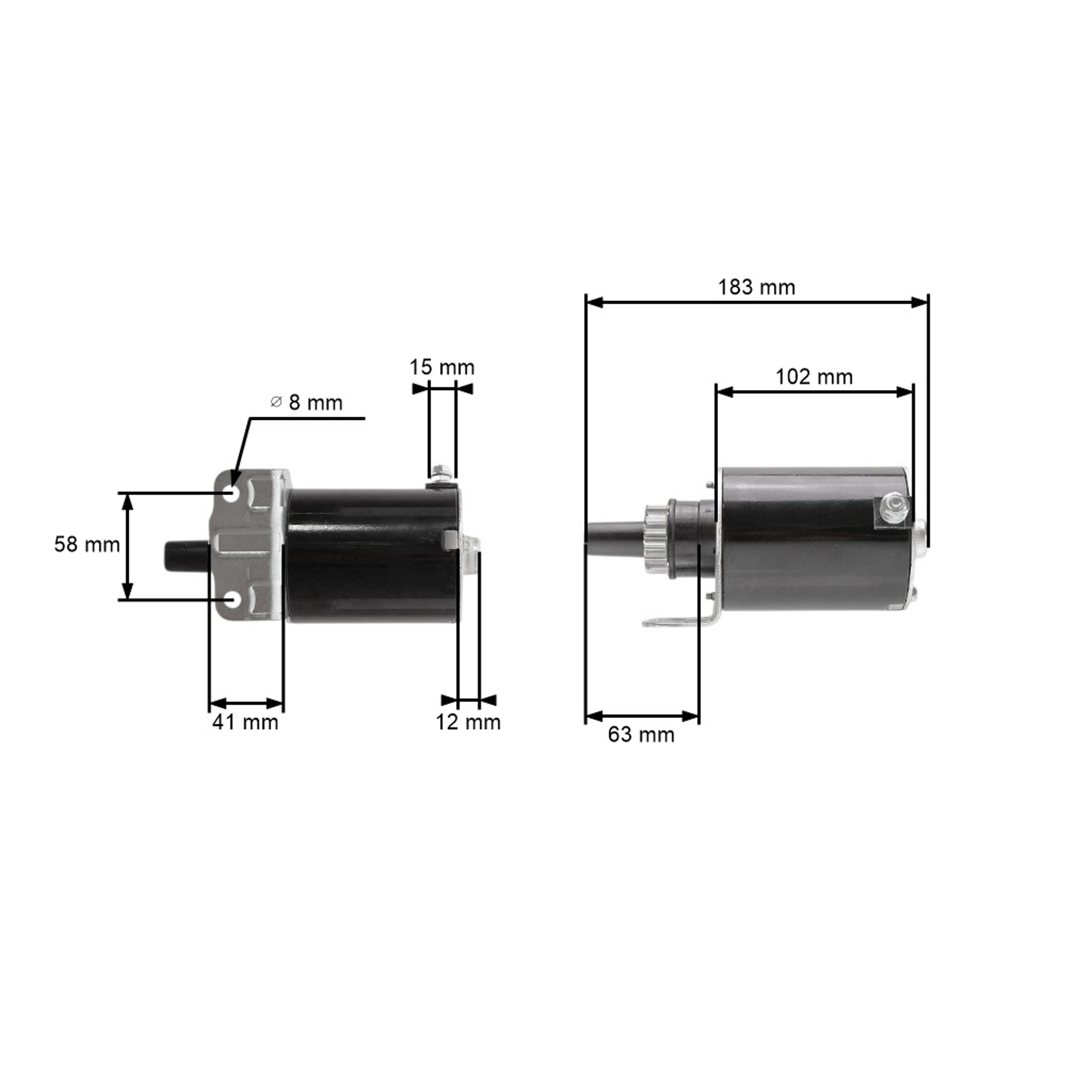 Elektický startér pro motory Briggs & Stratton 16,0 PS 18,0 PS Cub Cadet GT2521 LT2180 John Deere M143512 (OEM 691564 808106 693469)