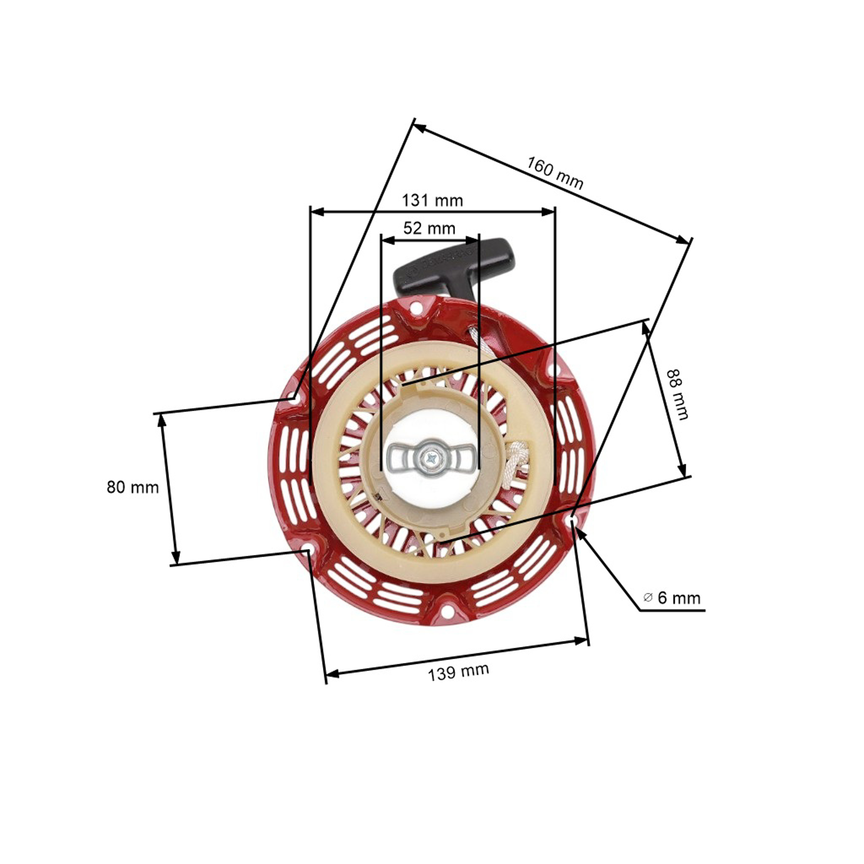 Kompletní startér pro motory Honda GX120 GX160 GX200 výkon 5,5 PS - 6,5 PS (OEM 28400ZH8013ZA 28400-ZH8-013ZA 28400-ZH8-13YA)