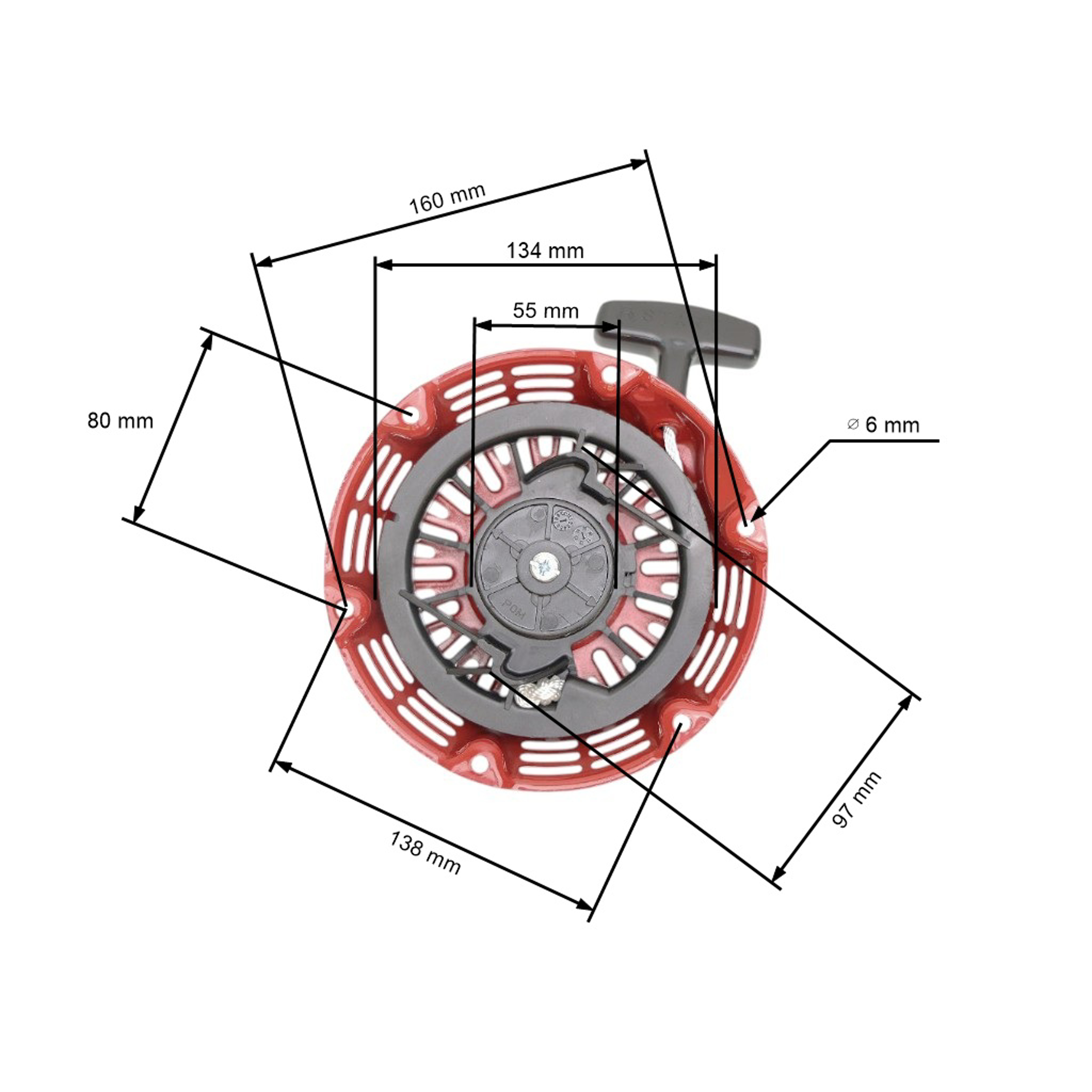 Kompletní startér s protikusem pro motory Honda GX140 GX160 GX200 výkon 5,5 PS - 6,5 PS (OEM 28400-ZE1-003ZA 28400-ZE8-013ZA 28400ZE8509)