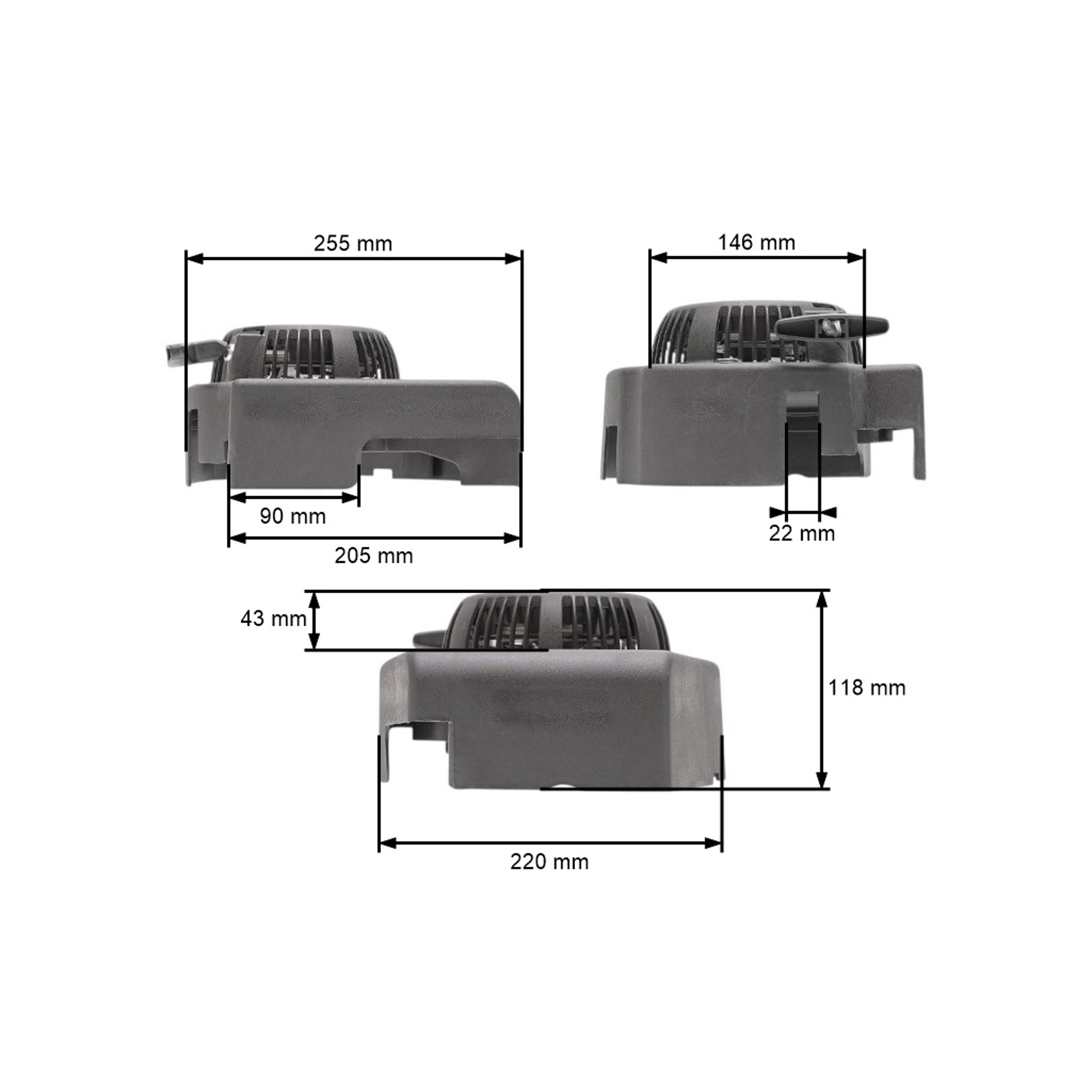 Kompletní startér pro motorové sekačky Mountfield HP184 HP454 SP414 Stiga Collector 43 Stiga Dino 47 Homelite HL454SP (OEM 118550139/1)
