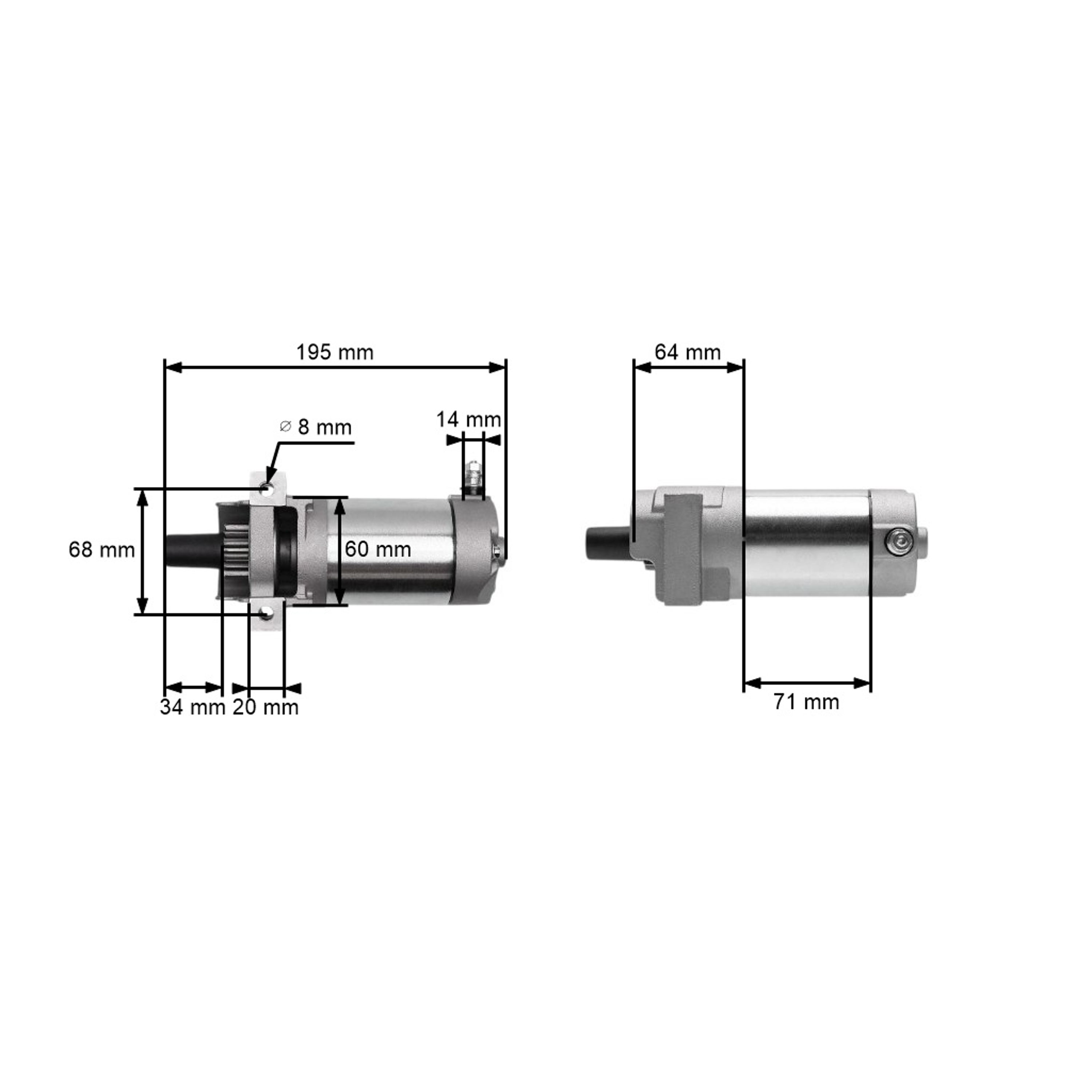 Elektrický startér pro motory Loncin LC1P85F (OEM 270360094-0001)