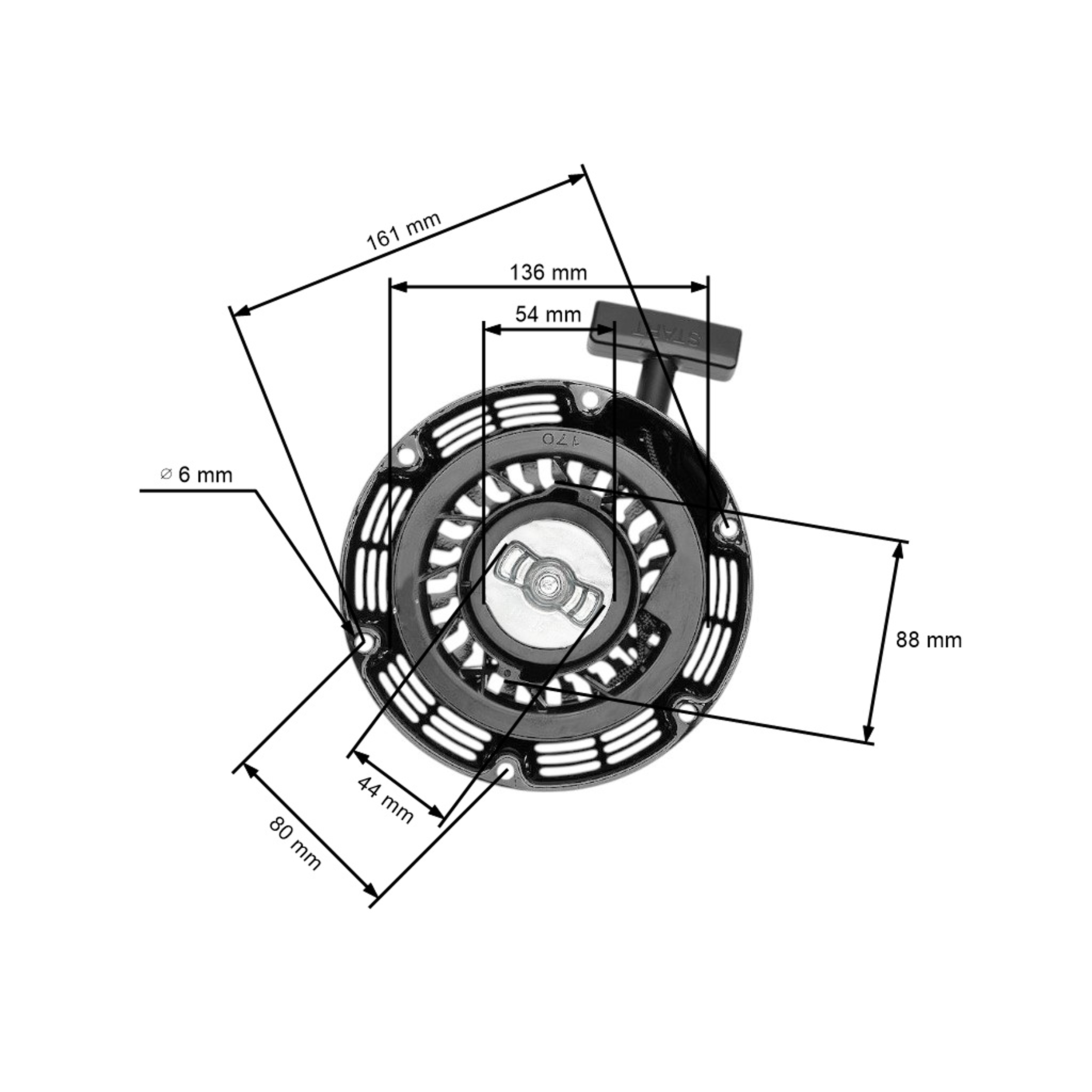 Kompletní startér pro motory Zongshen 168FB výkon 6,5 PS (OEM 100007365-0007)