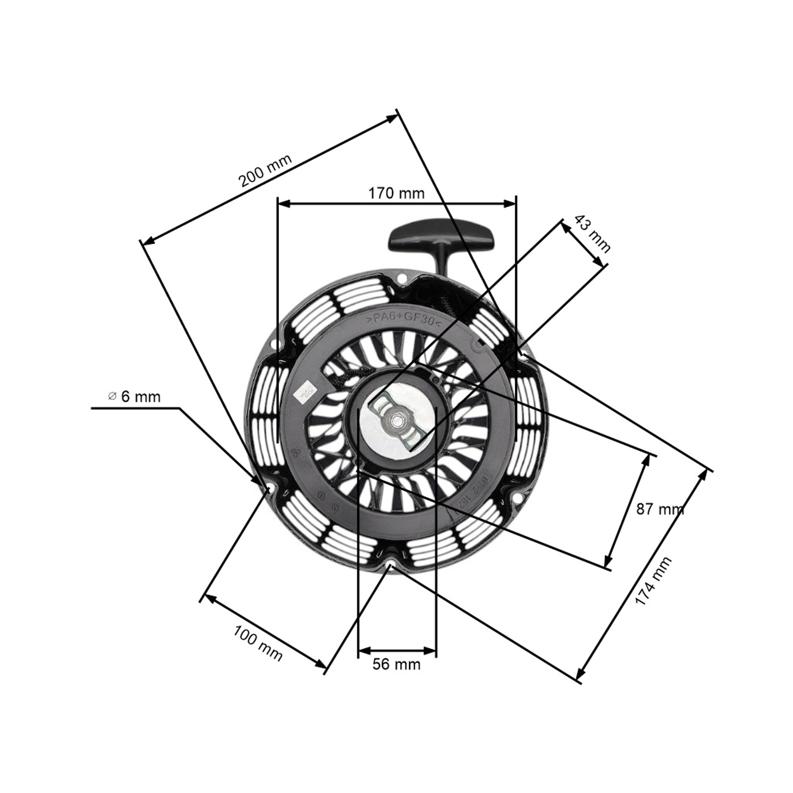 Kompletní startér pro motory Zongshen 188F výkon 13,0 PS (OEM 100007395-0005)