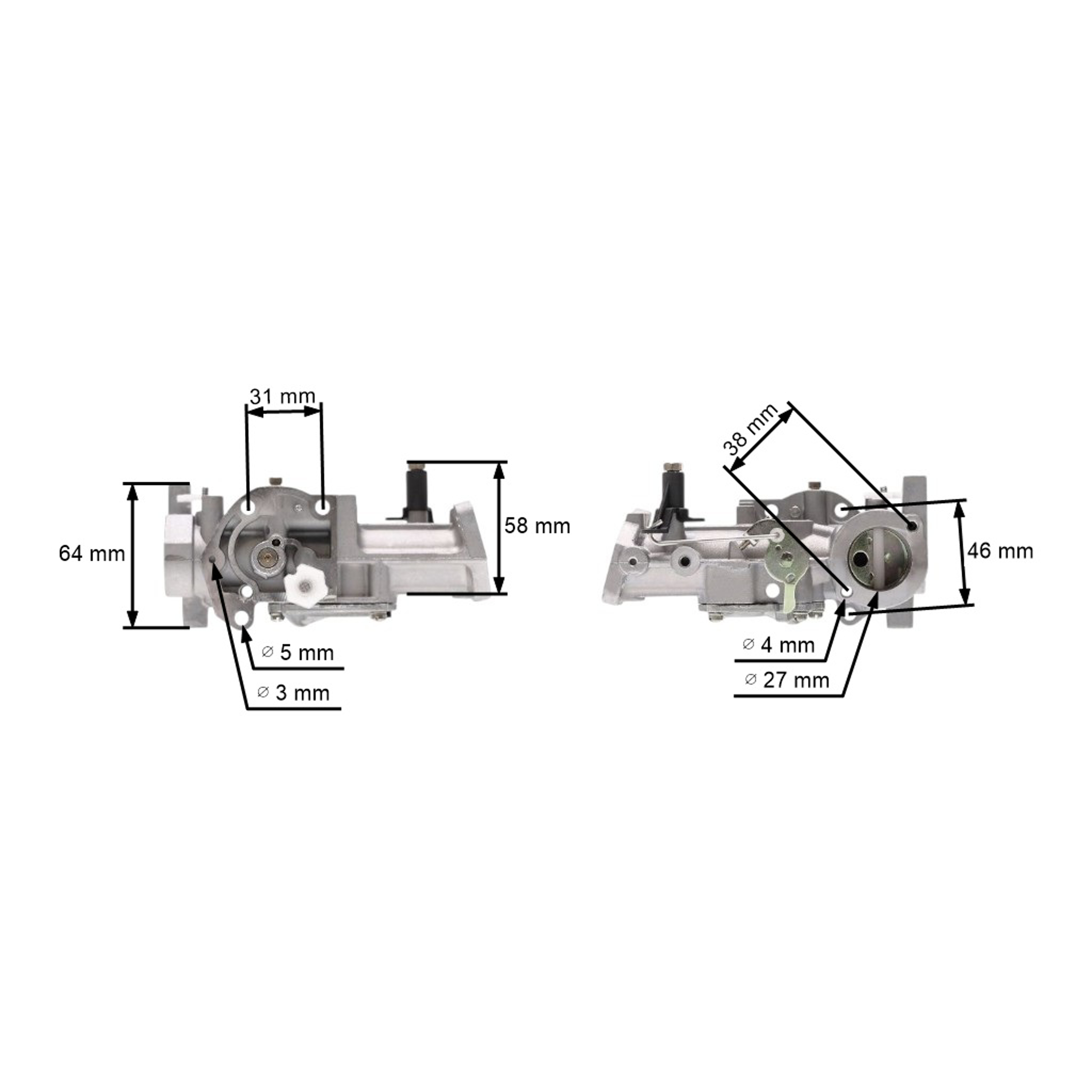 Karburátor pro motory Briggs & Stratton výkon 11,0 PS - 13,0 PS horizontální hřídel (OEM 498298 692784 495951 495426 490533)