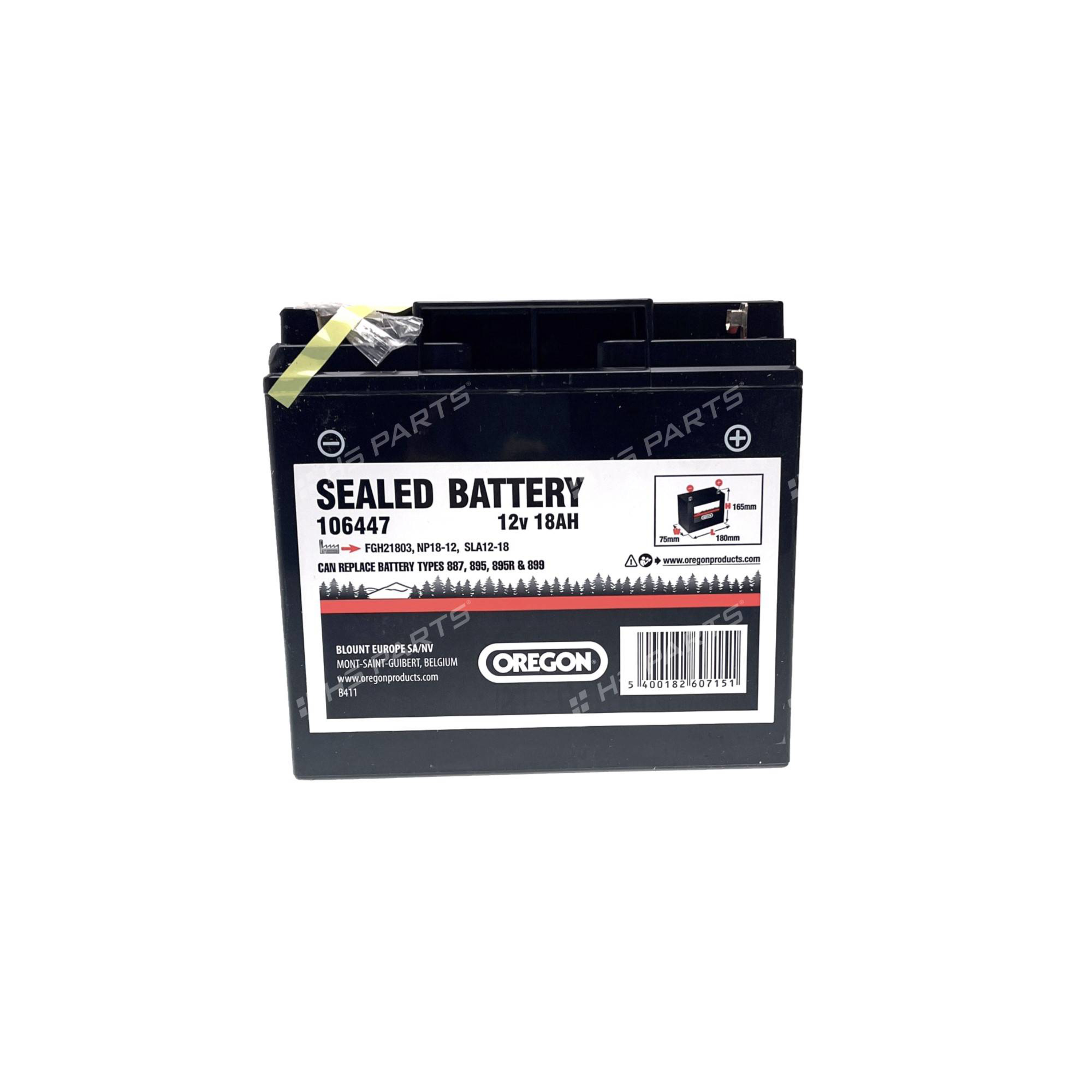Gelová baterie Oregon 12V 18AH (180 mm x 75 mm x 165 mm) SLA 12-18