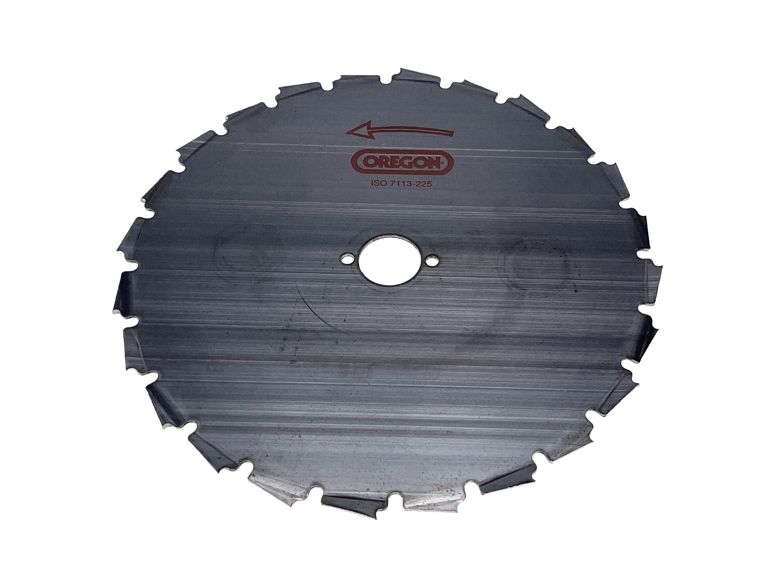 Oregon ocelový univerzální řezací nůž EIA 24 zubý 225 mm x 1,8 mm otvor 25,4 mm pro křovinořezy a motorové vyžínače Stihl Husqvarna Partner Jonsered Oleomac Dolmar Makita Honda