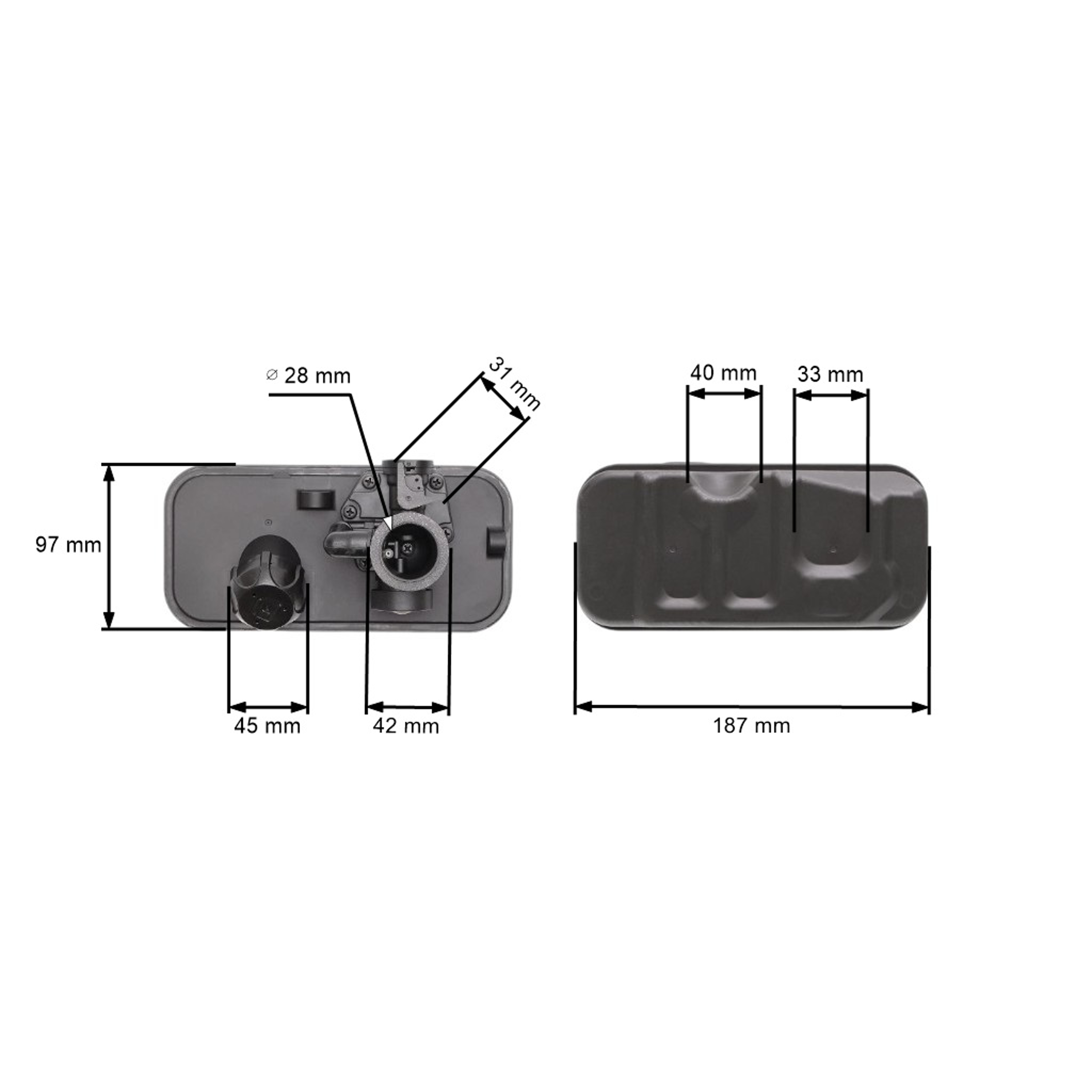 Karburátor s palivovou nádrží pro motory Briggs & Stratton Sprint Classic výkon 3,5 PS - 3,75 - PS 4,5 PS (OEM 498809A 494406 499809 498809)