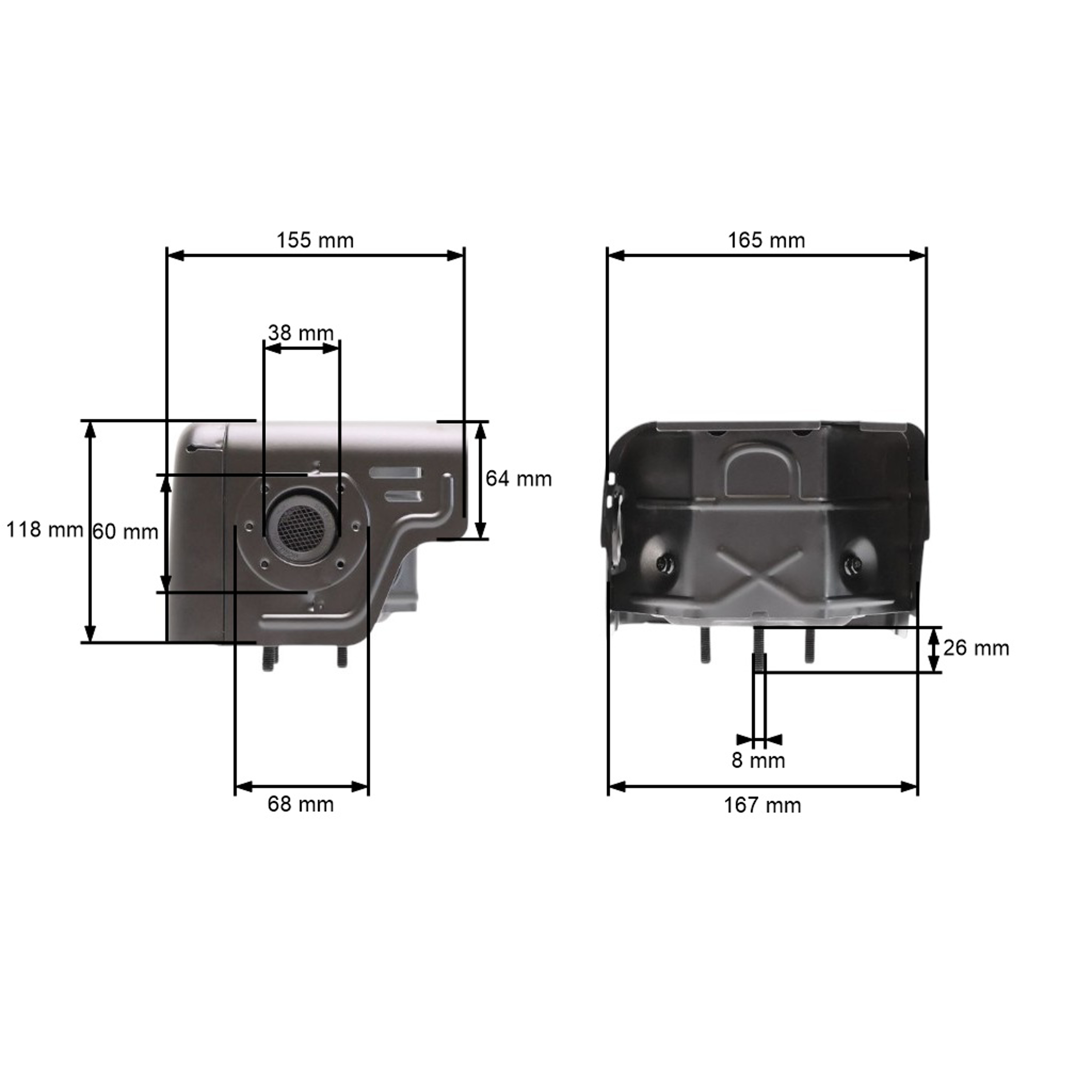 Výfuk pro motory Honda GX240 GX270 Zongshen 177F (OEM 18310-ZE2-W00 18310-ZE2-W01)