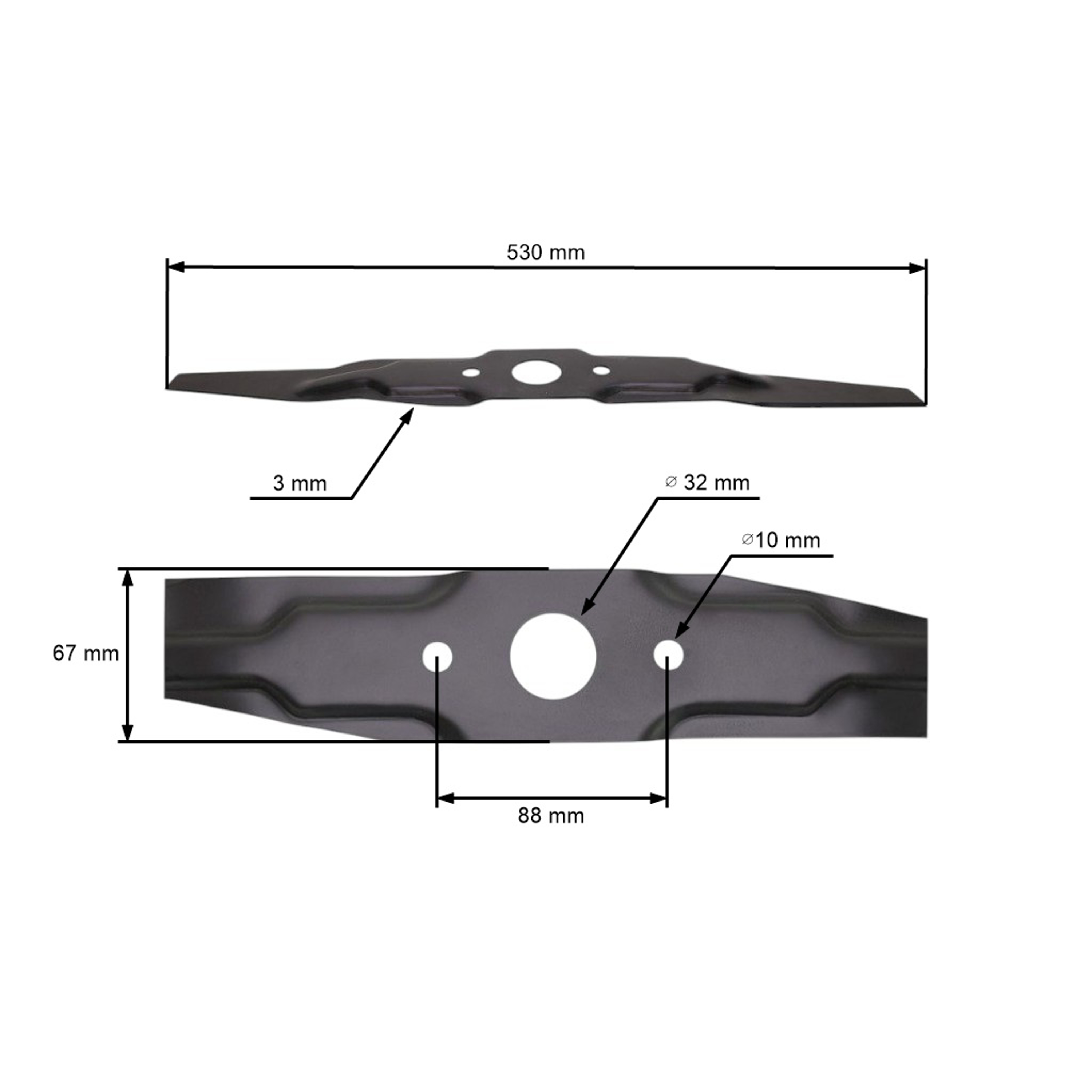 Mulčovací nůž 53 cm (21") pro motorové sekačky Honda HRX 537 HRX 537 C1 HRX 537 C2 HRB 535 HRD 536 IZY 53 (OEM 72531-VH7-000)