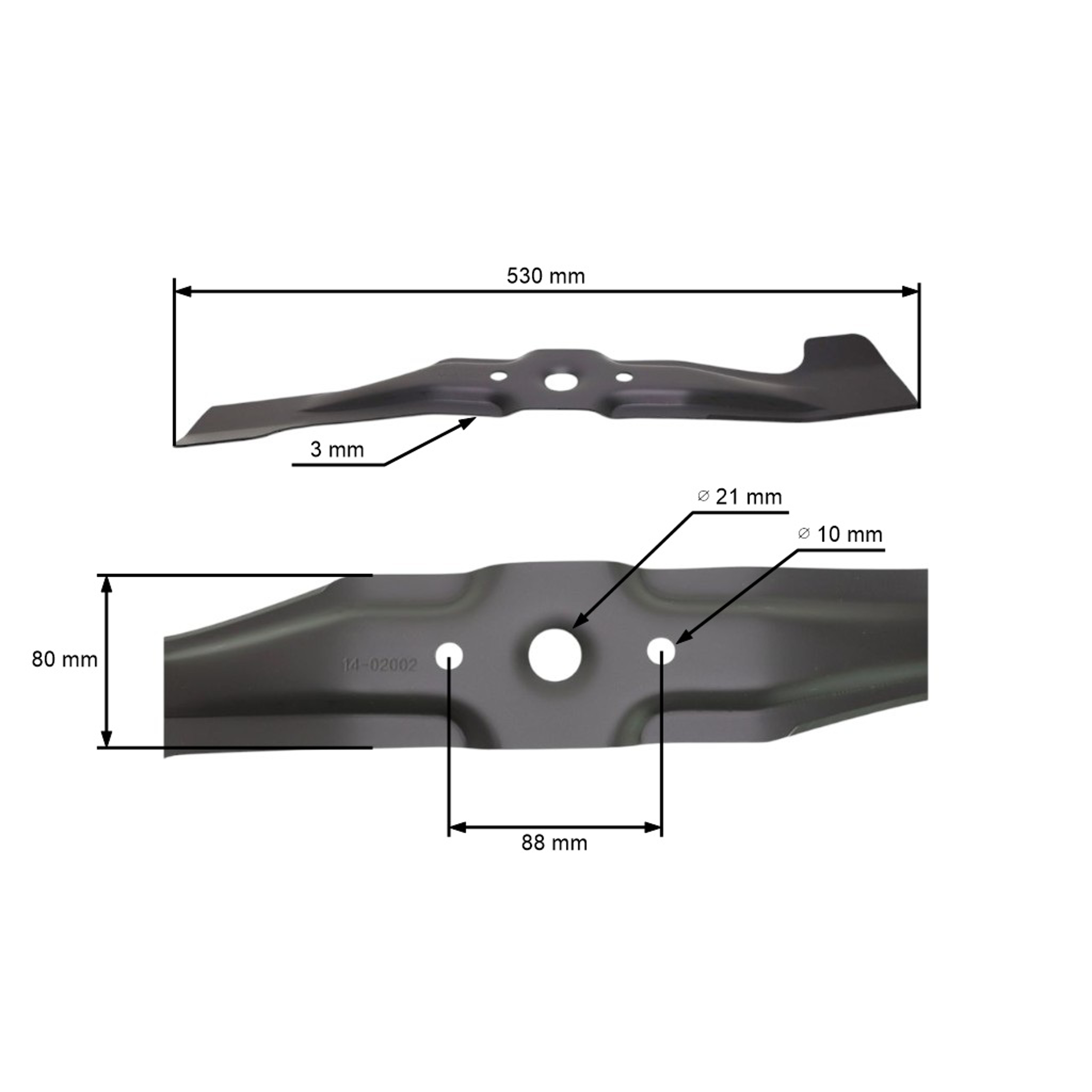 Žací nůž 53 cm (21") pro motorové sekačky Honda HRX 537 HRX 537 C1 HRX 537 C2 HRB 535 HRD 536 IZY 53 (OEM 72511-VH7-000)