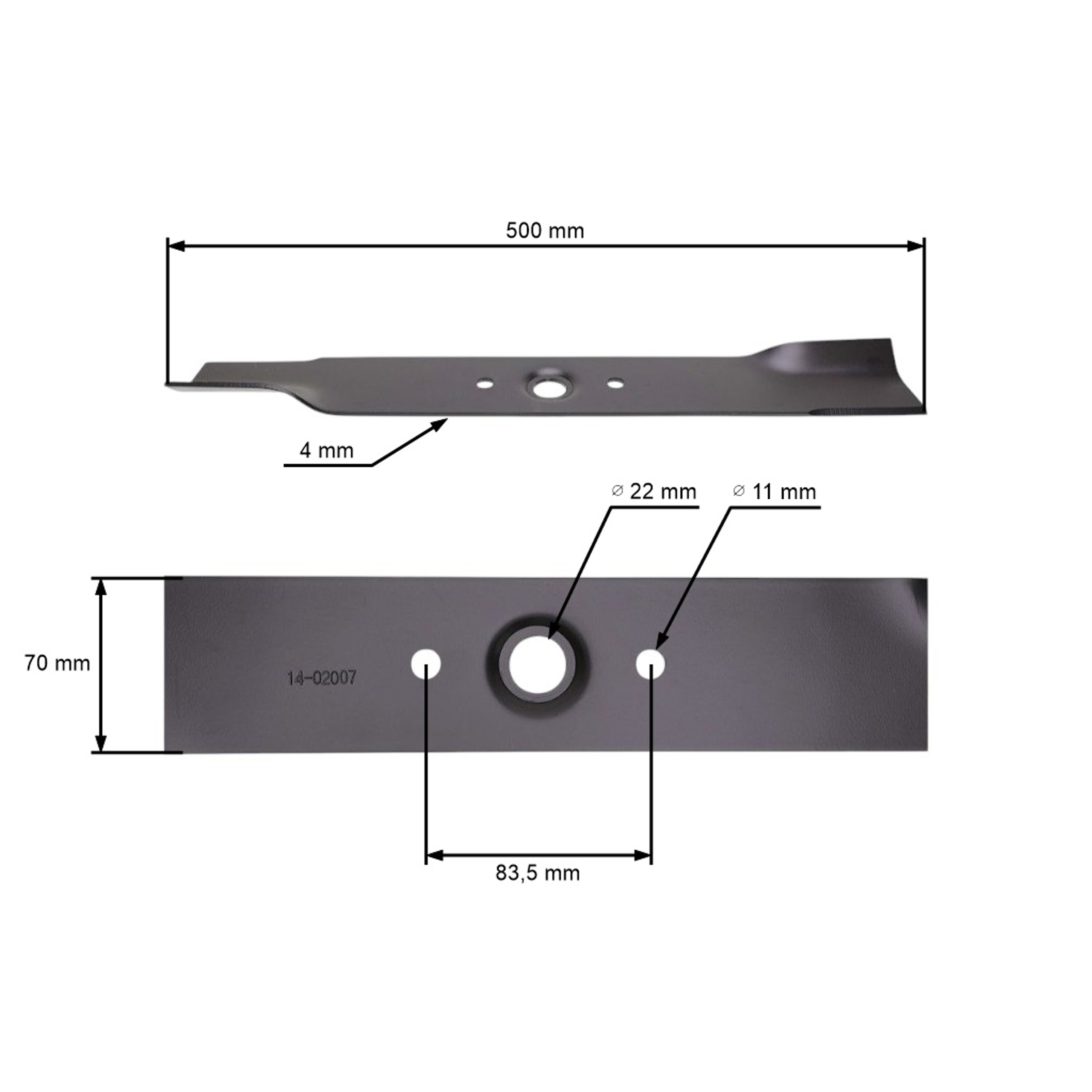 Žací nůž 50 cm (20") pro zahradní traktory Honda HT3810 K1 HT3813 SA (OEM 72512750305 72512-750-305)