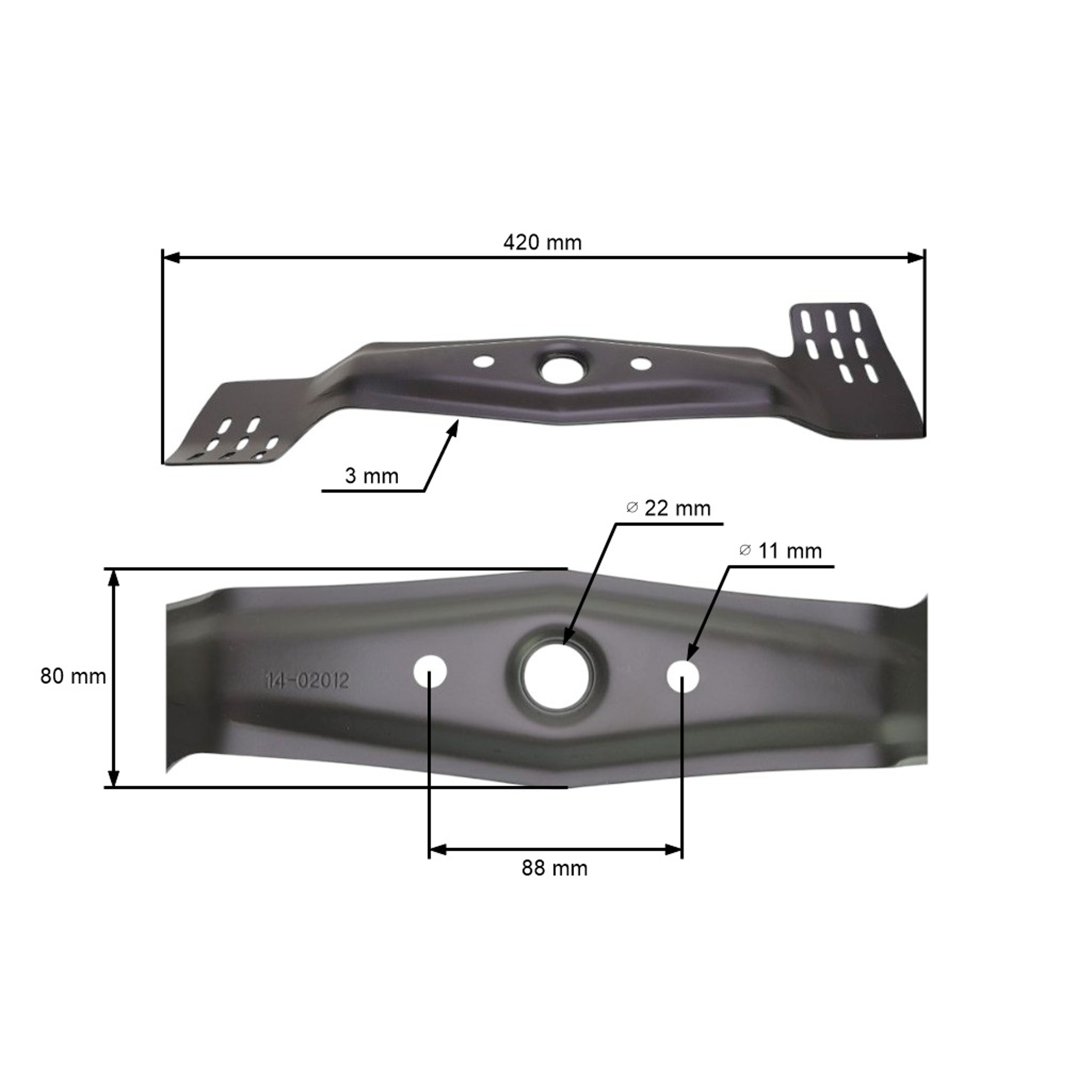 Žací nůž pro motorové sekačky Honda HRB 425 SX HRE 42B 42 cm (72511-VG8-A50)
