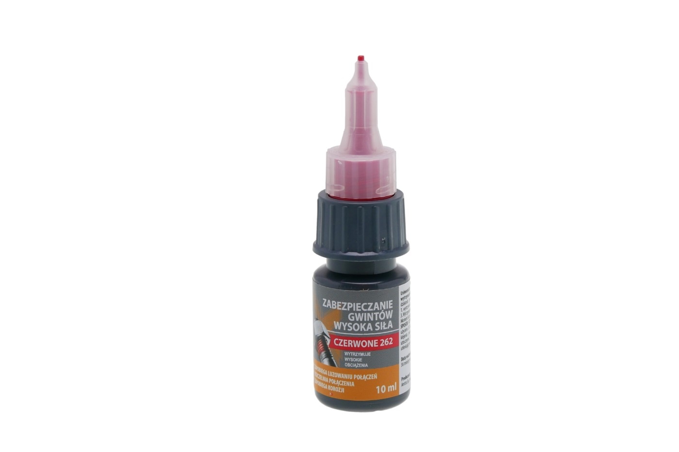 Lepidlo červené na zajištění šroubů vysoká pevnost TECMAXX 10 ml