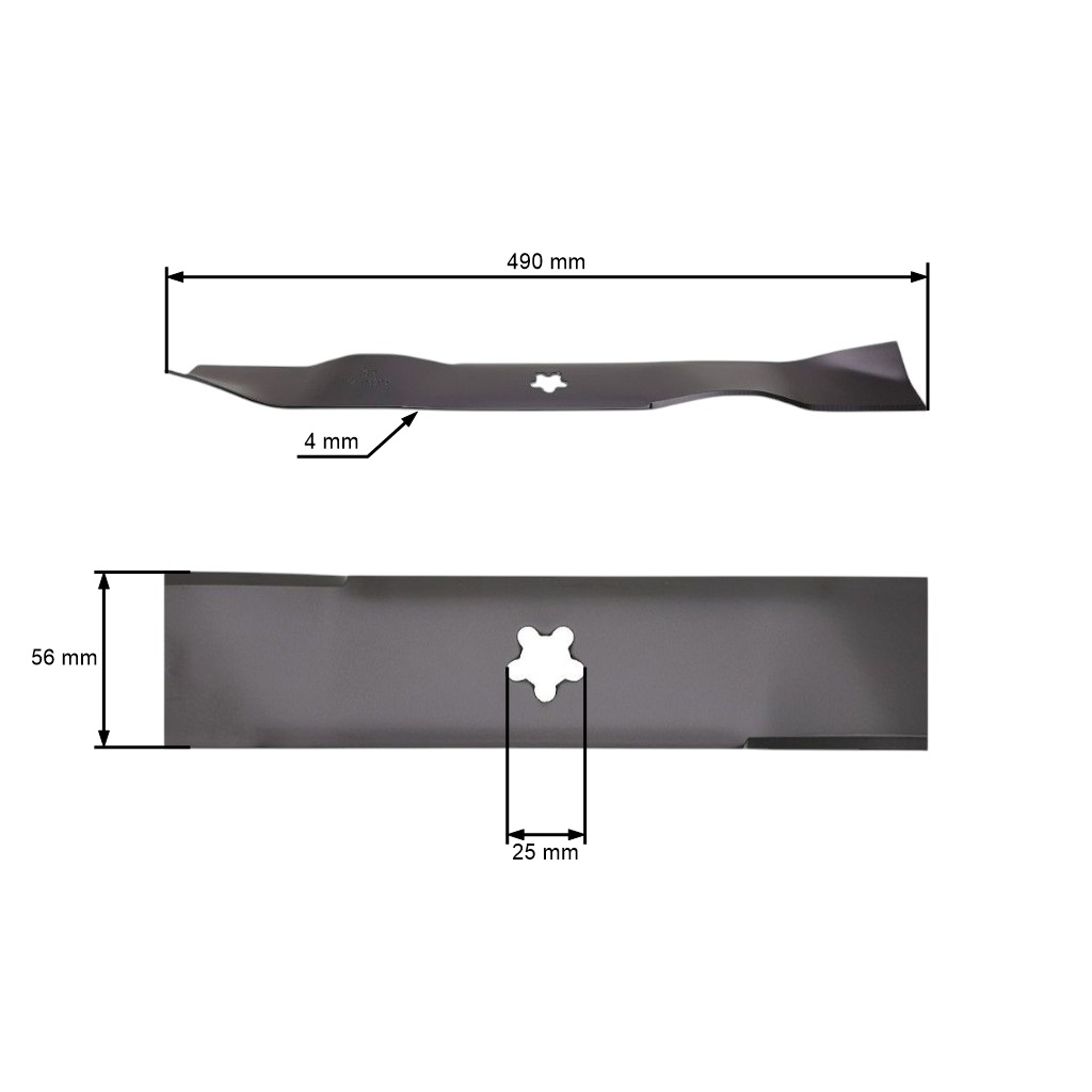 Mulčovací nůž 49 cm (19") pro zahradní traktory Husqvarna Partner McCulloch Poulan Jonsered Electrolux Flymo Rally (OEM 532193957 581116302 532192555)