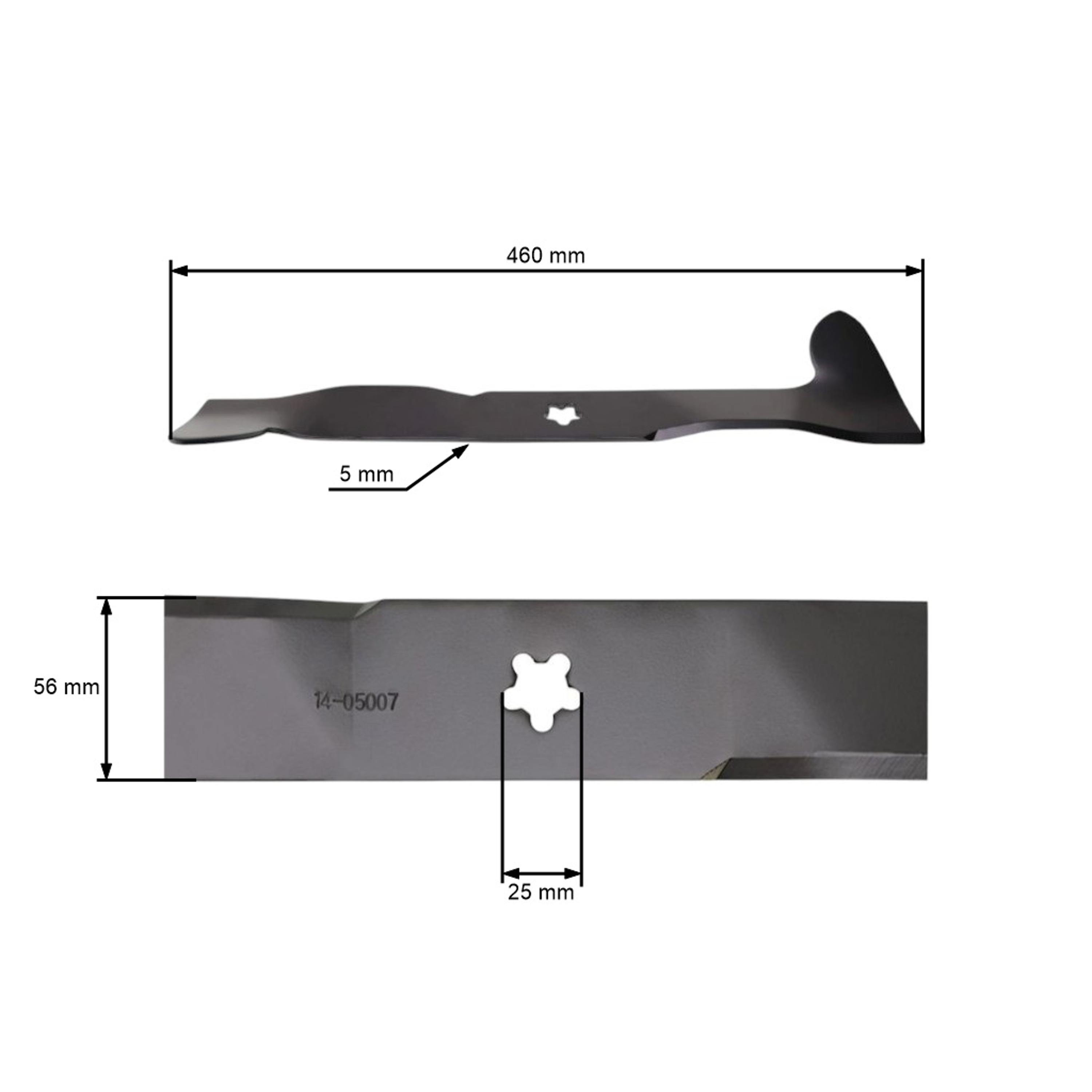 Žací nůž 46 cm (18") levý se sběrem pro zahradní traktory Husqvarna Partner McCulloch Poulan Jonsered (OEM 532186385 532165560 532426323 532170037)