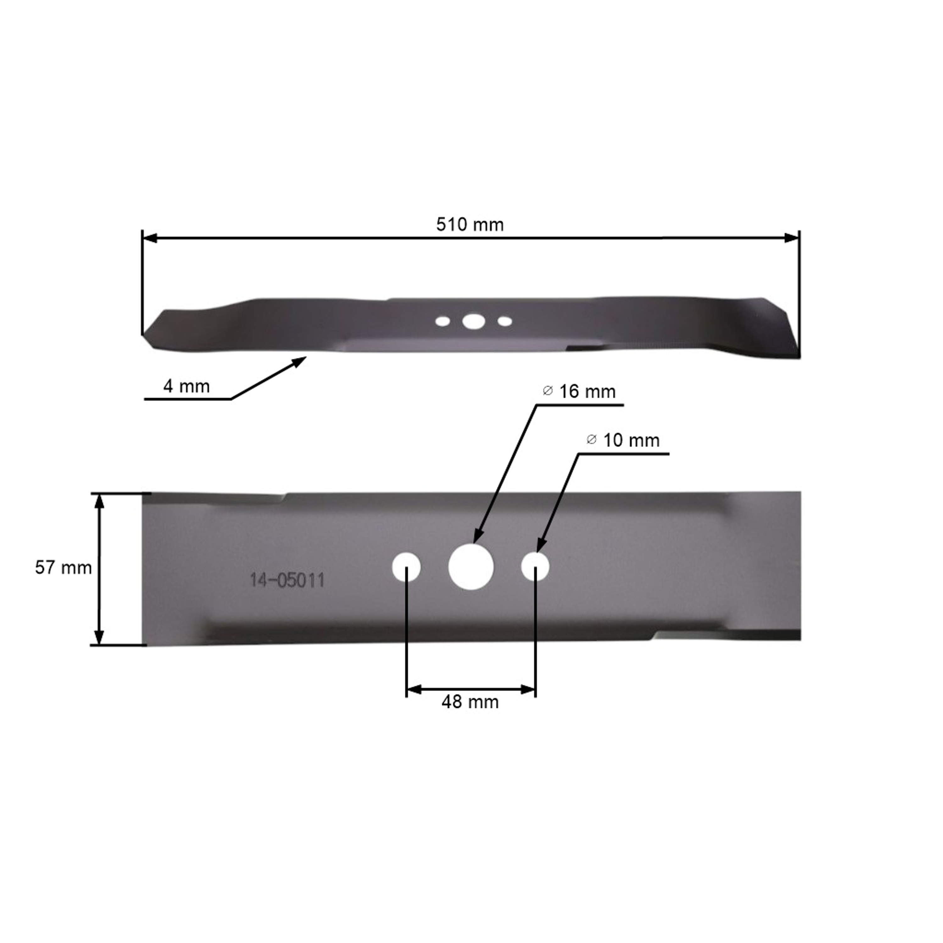 Mulčovací nůž 51 cm (20") pro motorové sekačky Husqvarna Partner McCulloch Poulan Jonsered (OEM 532145106 531006061 531006063 532129277)