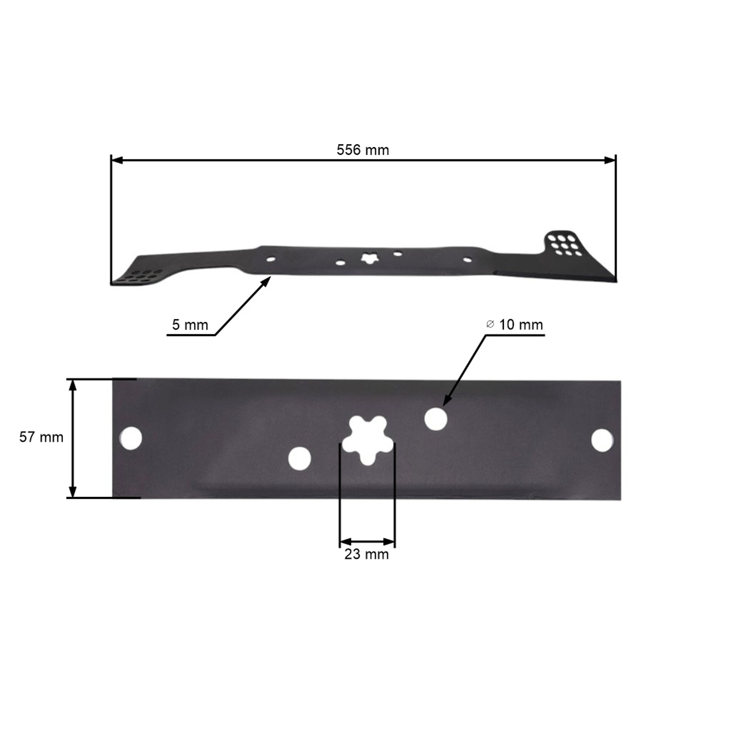 Žací nůž 55,6 cm (22") pro motorové sekačky Husqvarna Partner McCulloch Poulan Jonsered Craftsman (OEM 532422706 580244002 580244001)