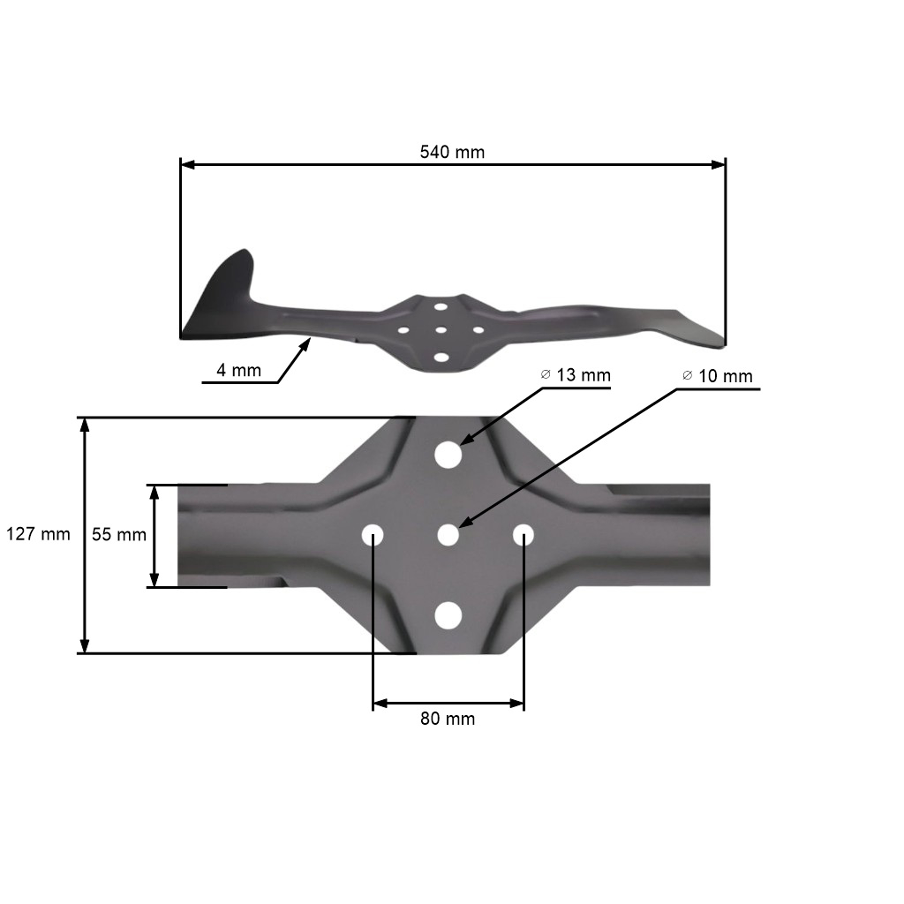 Žací nůž 54 cm (21") pravý pro zahradní traktory Husqvarna Jonsered Partner McCulloch Poulan Craftsman (OEM 532180425)