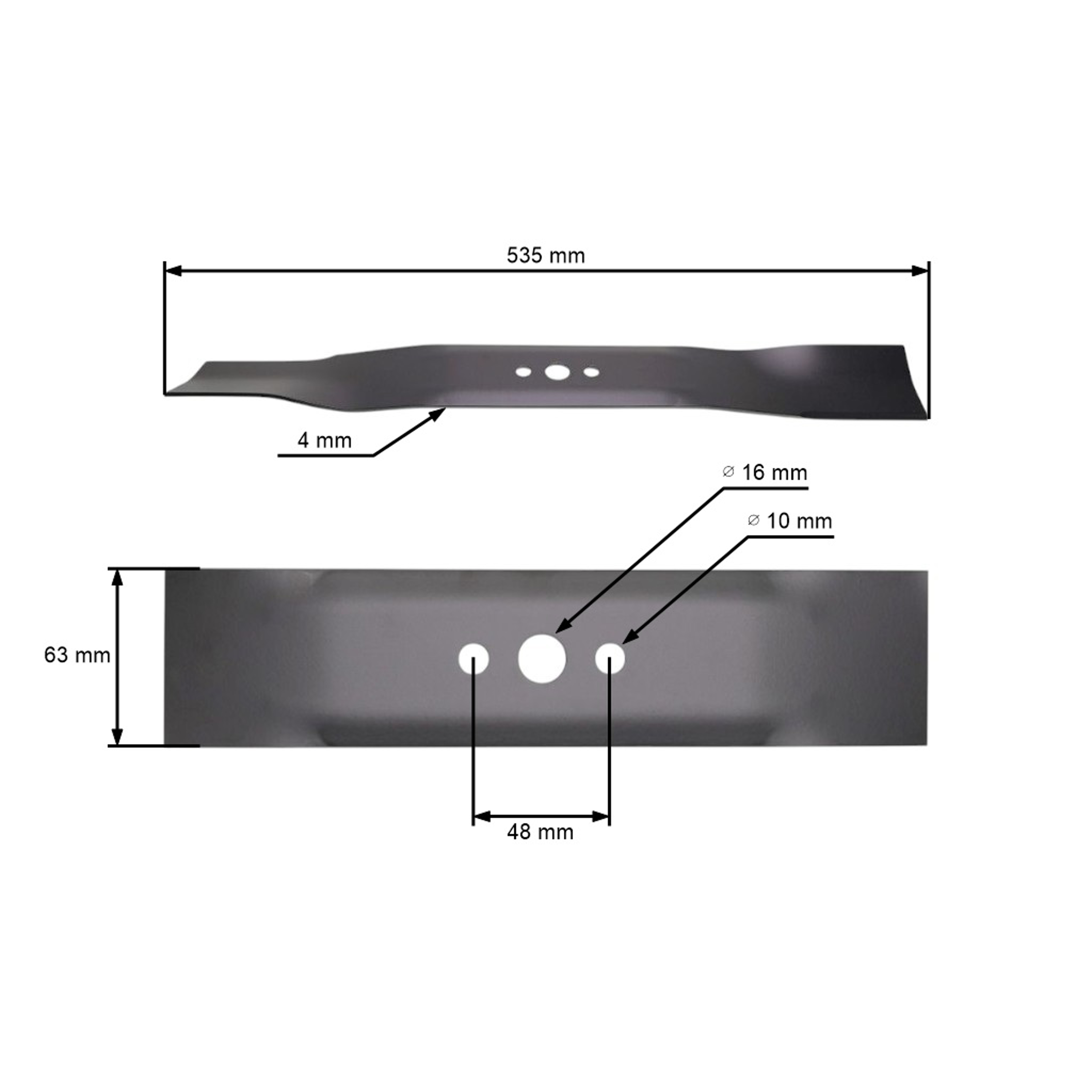 Žací nůž 53,5 cm (21") pro motorové sekačky Husqvarna Partner McCulloch Poulan Jonsered (OEM 532406712 532165833 532175052 539112787)