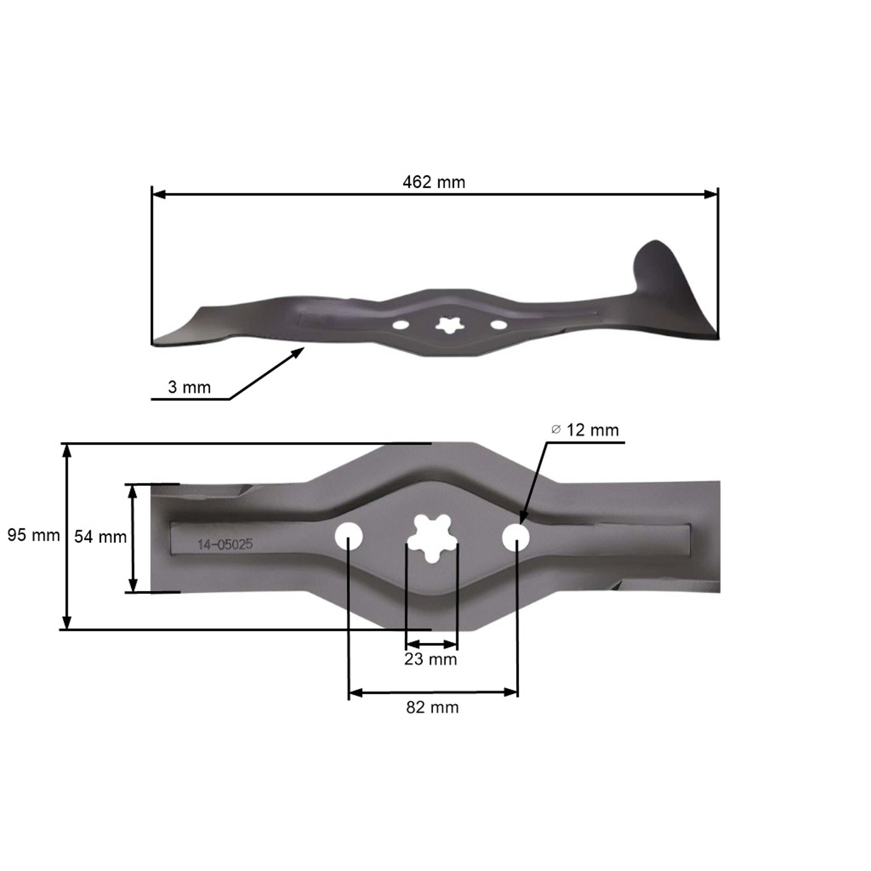 Žací nůž 46,2 cm (18") levý se sběrem pro zahradní traktory Husqvarna Jonsered Partner McCulloch Poulan Weedeater (OEM 532186385)