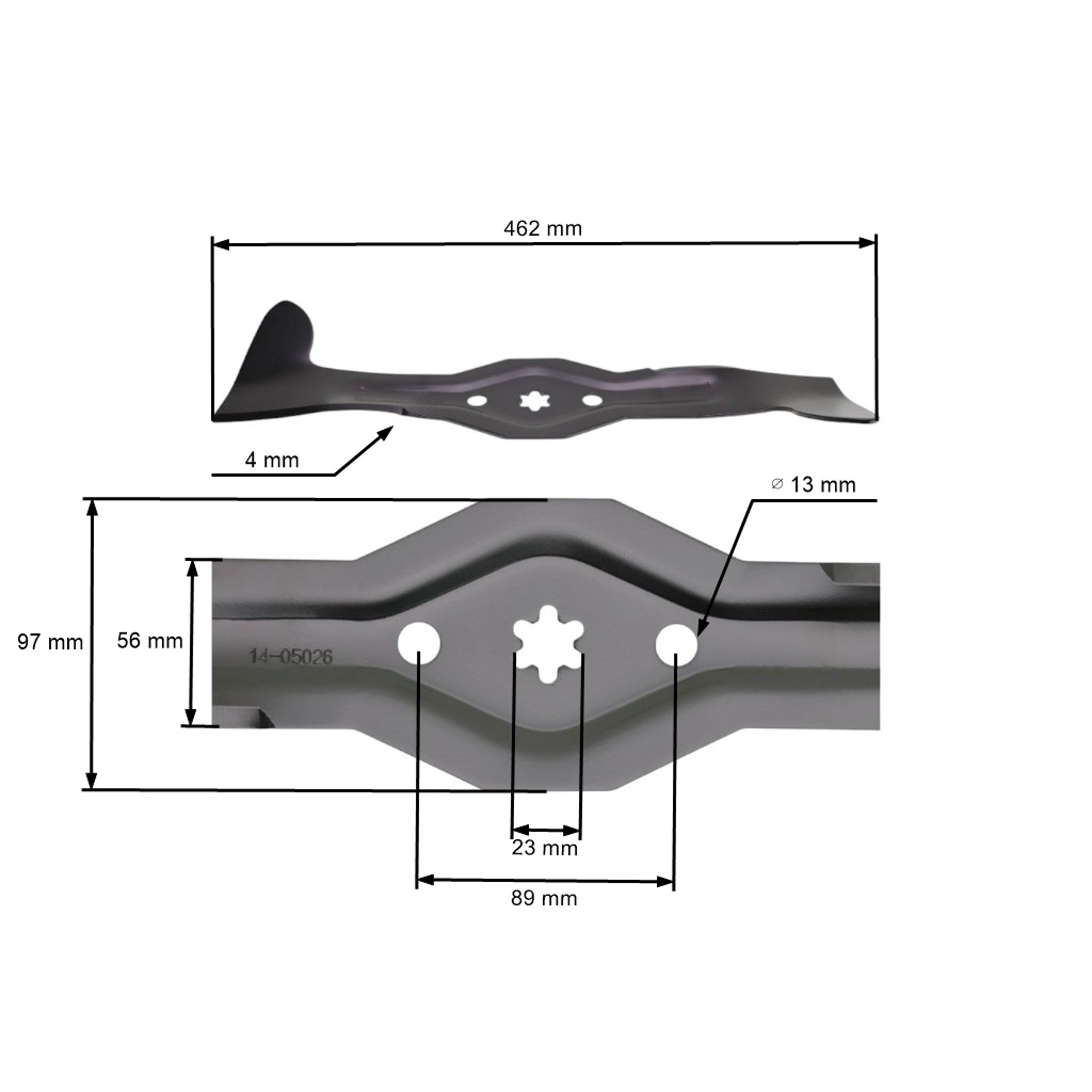 Žací nůž 46,2 cm (18") pravý se sběrem pro zahradní traktory Husqvarna Jonsered Partner McCulloch Poulan Weedeater (OEM 532186386)