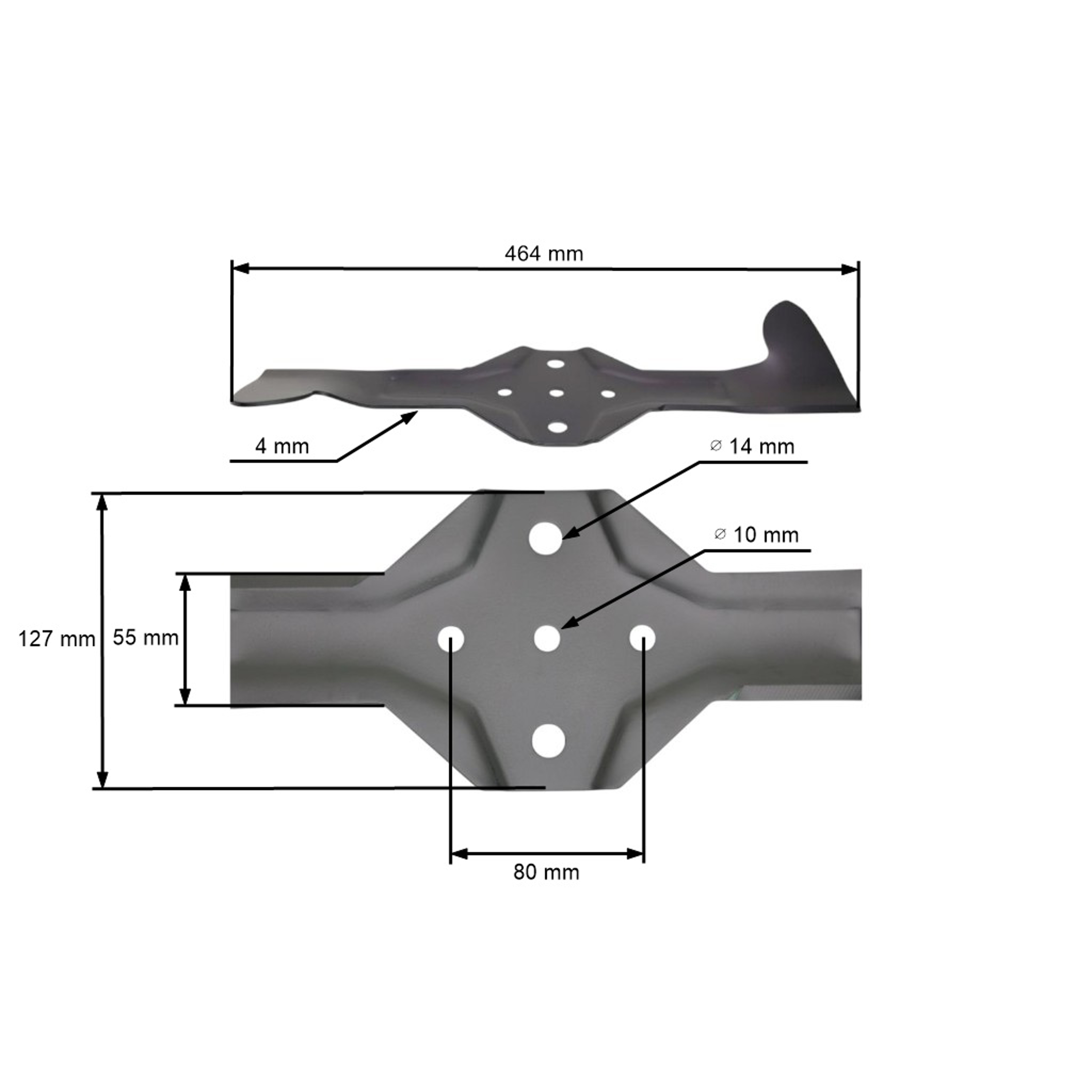 Žací nůž 46,4 cm (18") levý pro zahradní traktory Husqvarna Jonsered Partner McCulloch Poulan Weedeater (OEM 532186387)