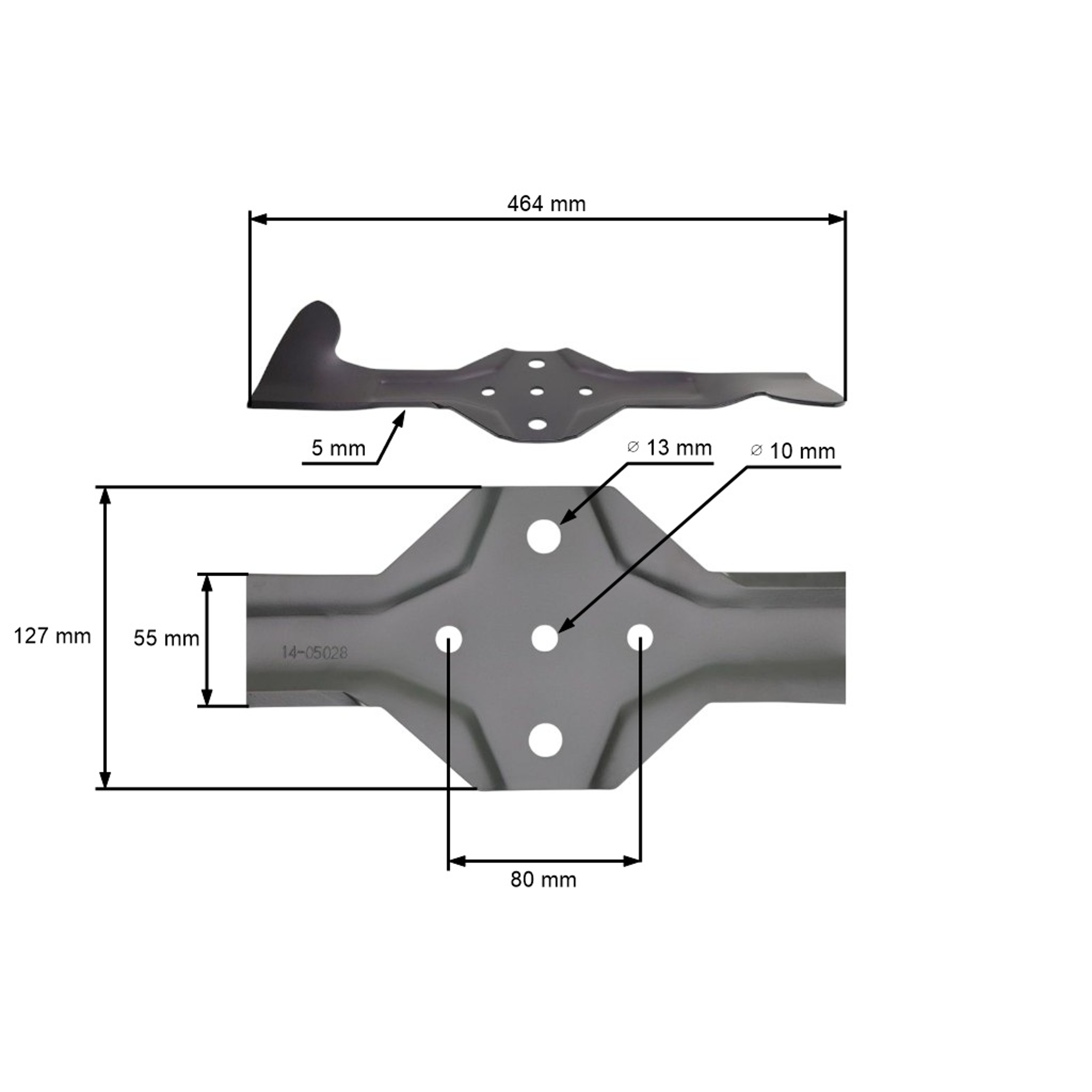 Žací nůž 46,4 cm (18") pravý pro zahradní traktory Husqvarna Jonsered Partner McCulloch Poulan Weedeater (OEM 532186388)