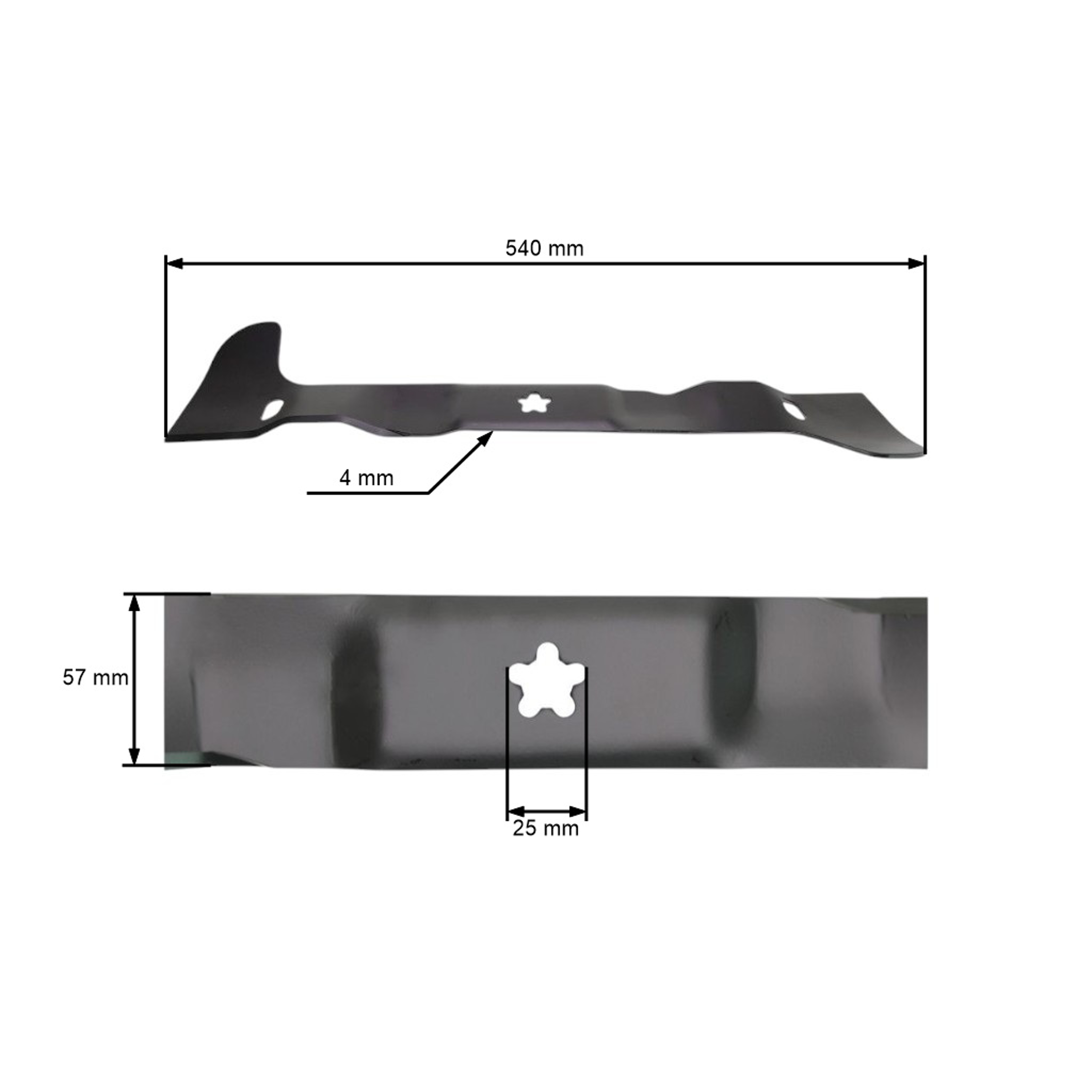 Žací nůž 54 cm (21") pravý pro zahradní traktory Husqvarna Jonsered Partner McCulloch Poulan (OEM 581518001)