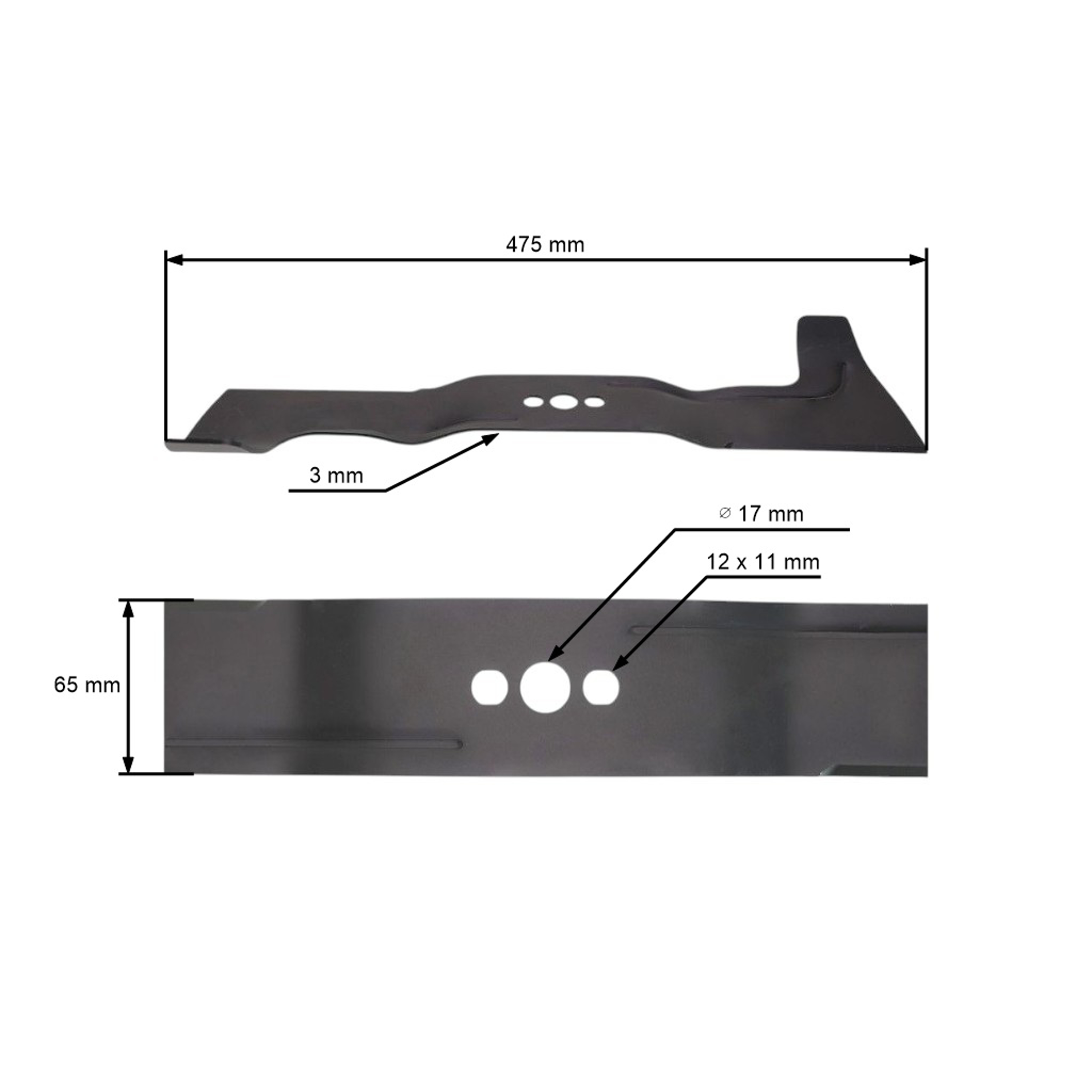 Žací nůž 47,5 cm (18") pro motorové sekačky Husqvarna (OEM 585607510 585607501 510436601 510436610)