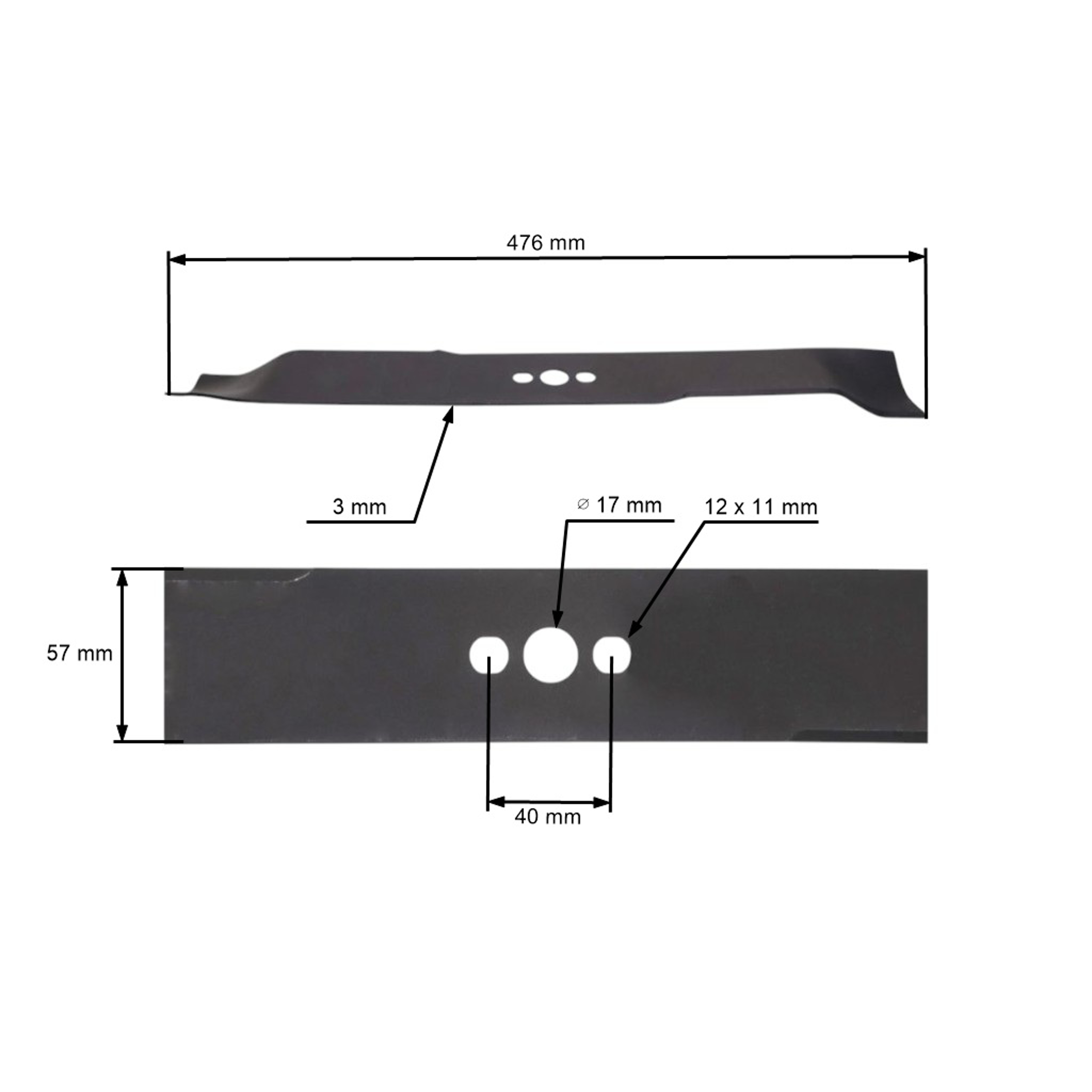 Žací nůž 47,6 cm (18") pro motorové sekačky Husqvarna (OEM 505524101)