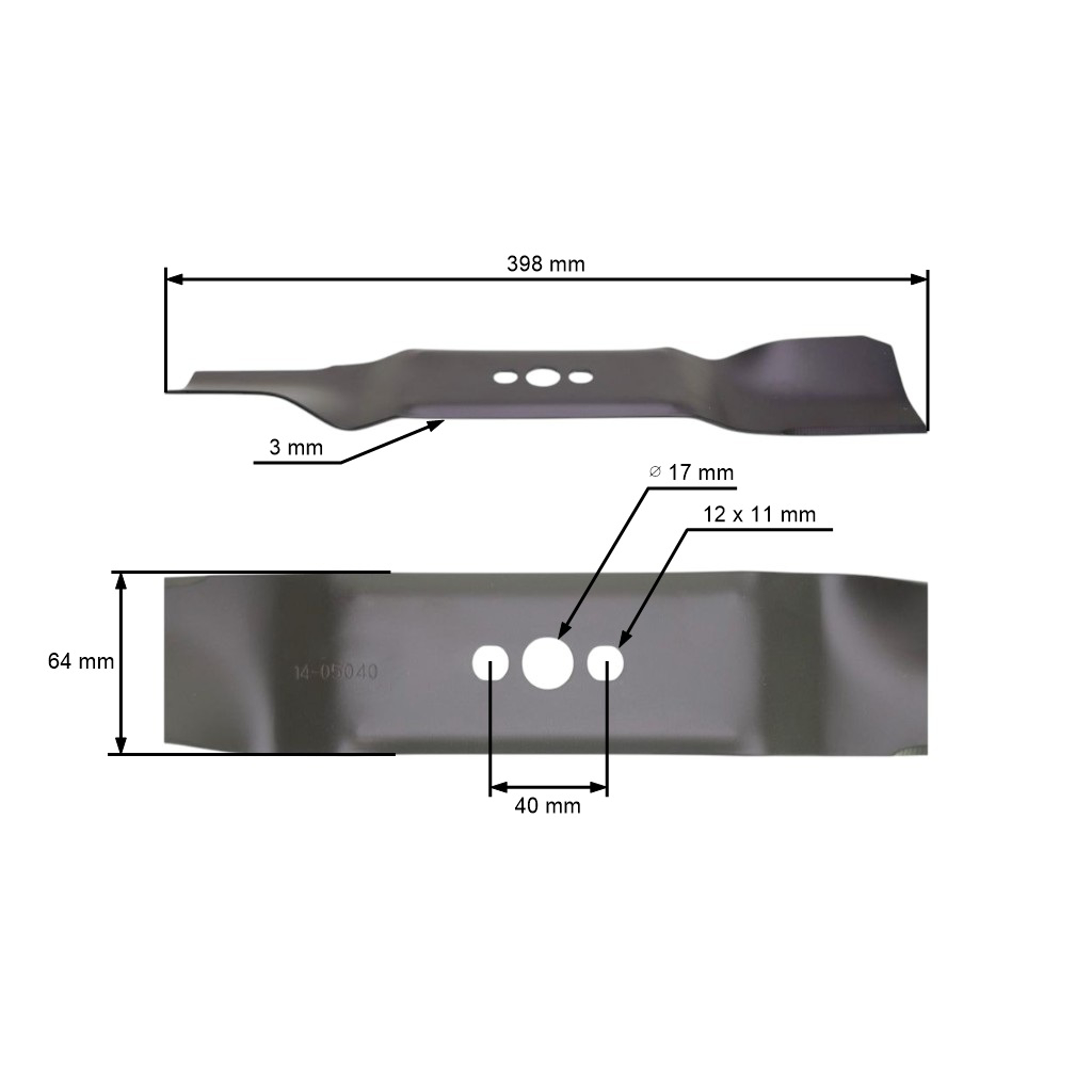 Žací nůž pro motorové sekačky Husqvarna McCulloch M40-110 M40-125 Erma 400 39,8 cm (OEM 587 15 90 10)